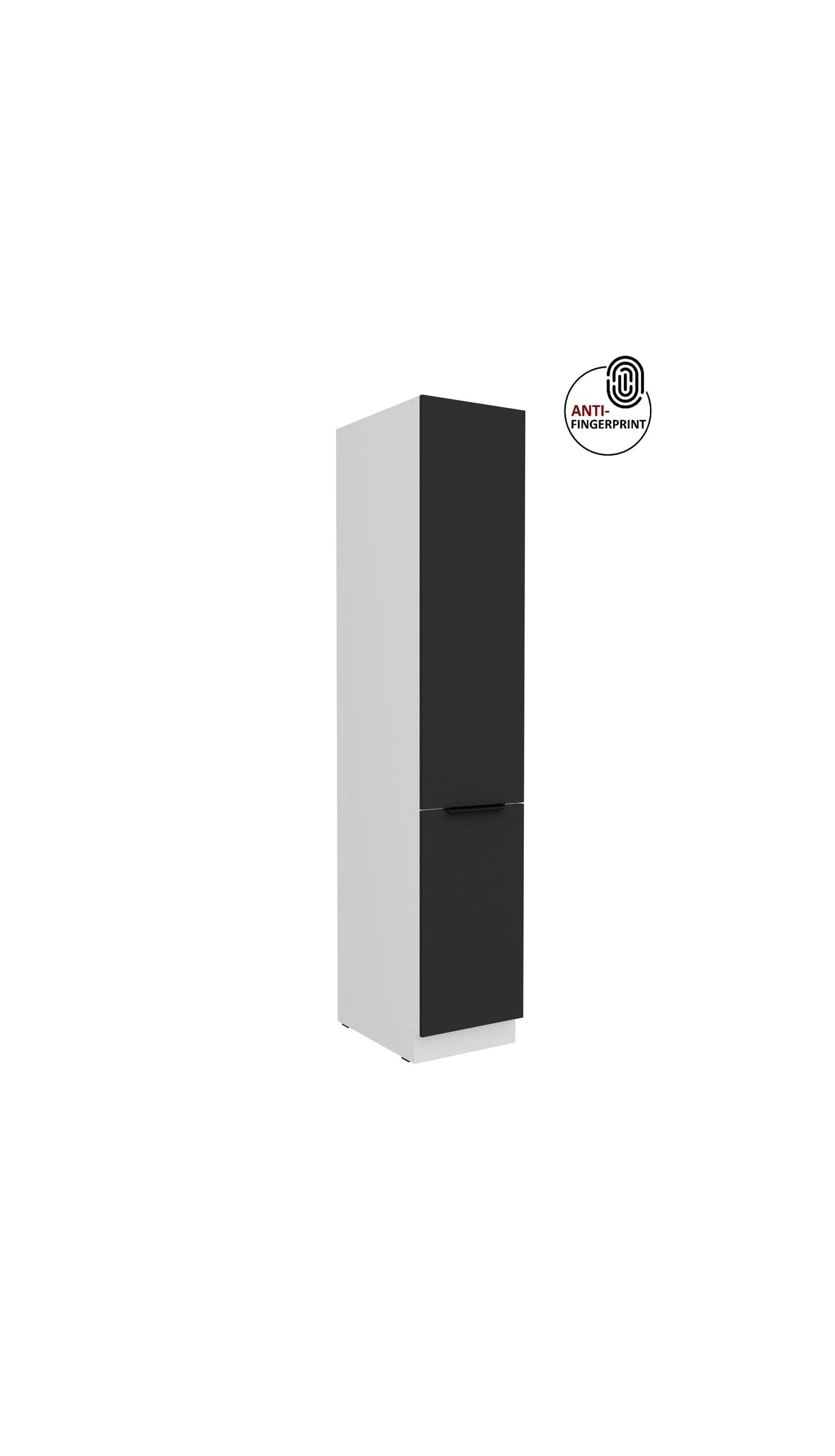 K&uuml;chen Hochschrank 40 cm K&uuml;che ARIA Schwarz matt Anti Fingerprint K&uuml;chenzeile - Bild 1