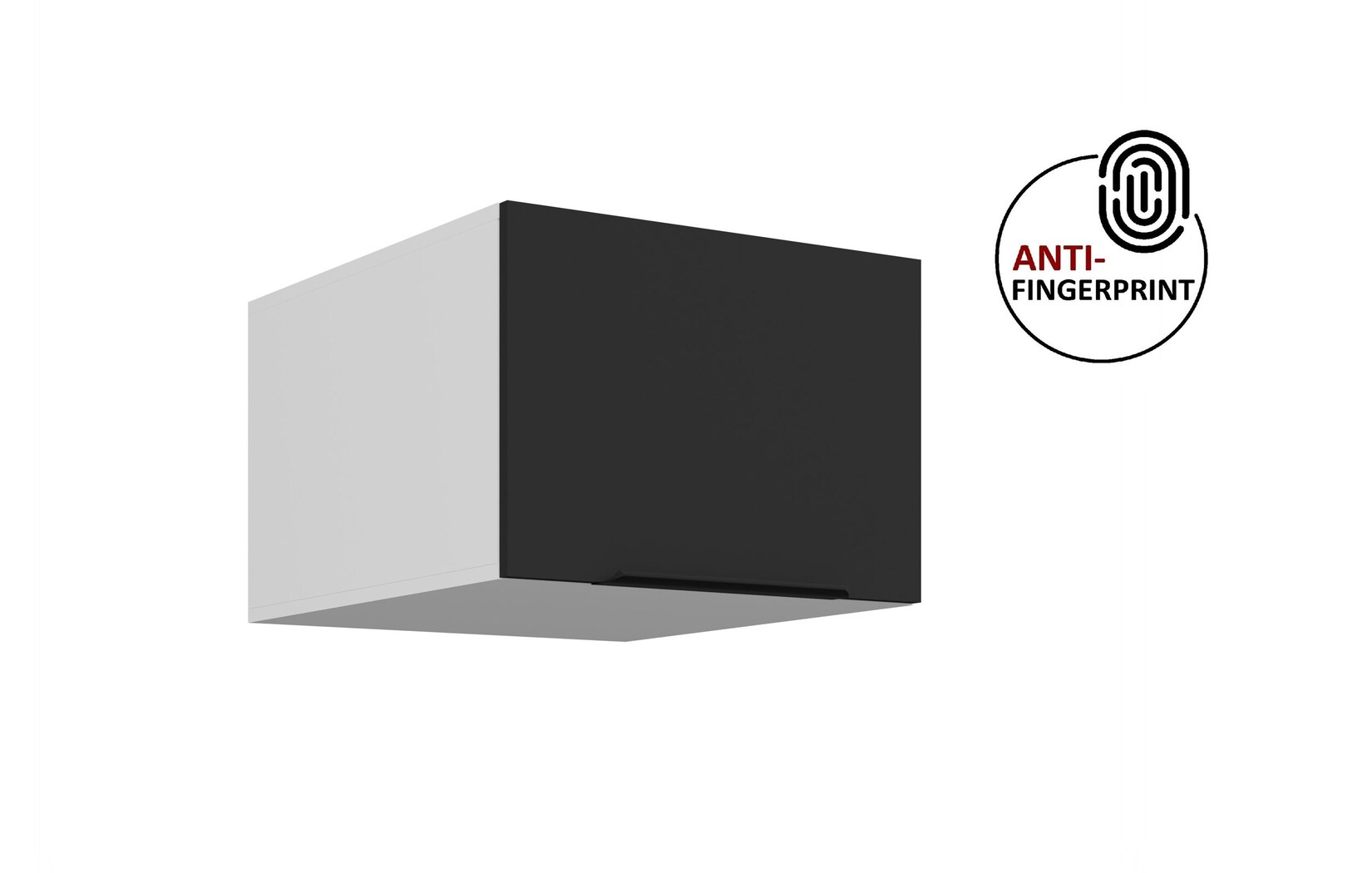 Küchen Aufsatzschrank 50 Küche ARIA Schwarz matt Küchenzeile Anti Fingerprint