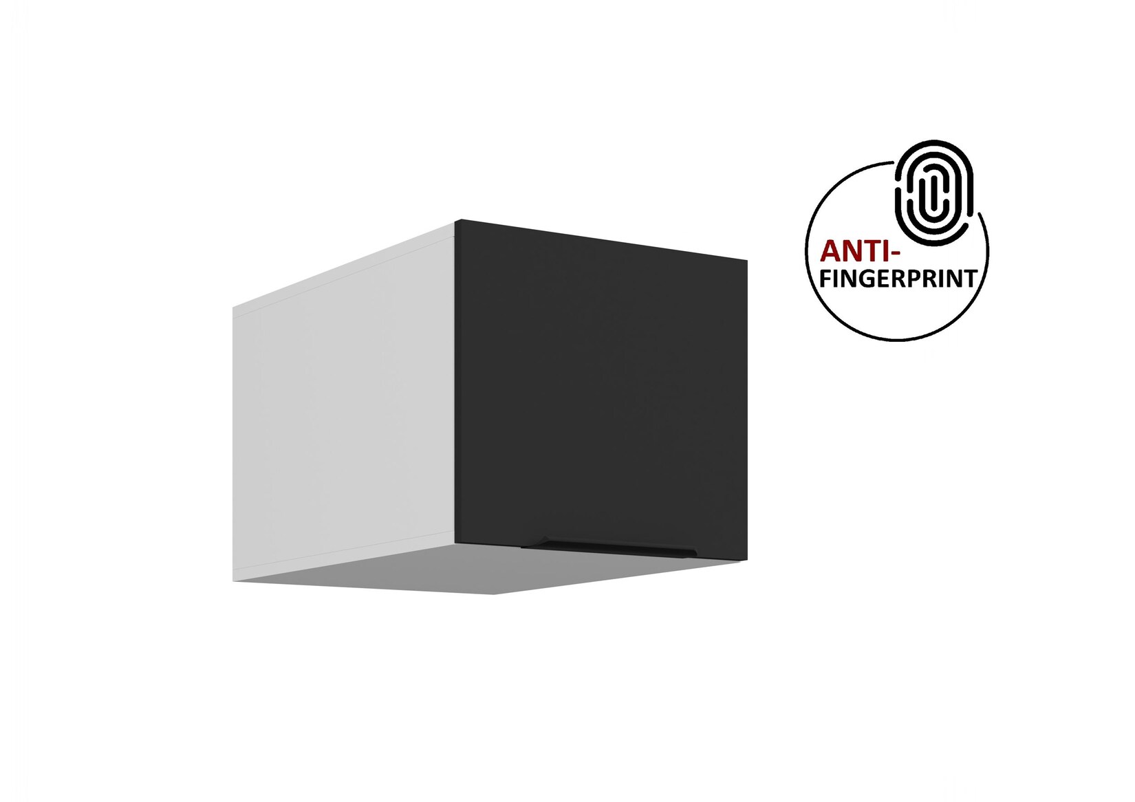 Küchen Aufsatzschrank 40 Küche ARIA Schwarz matt Küchenzeile Anti Fingerprint