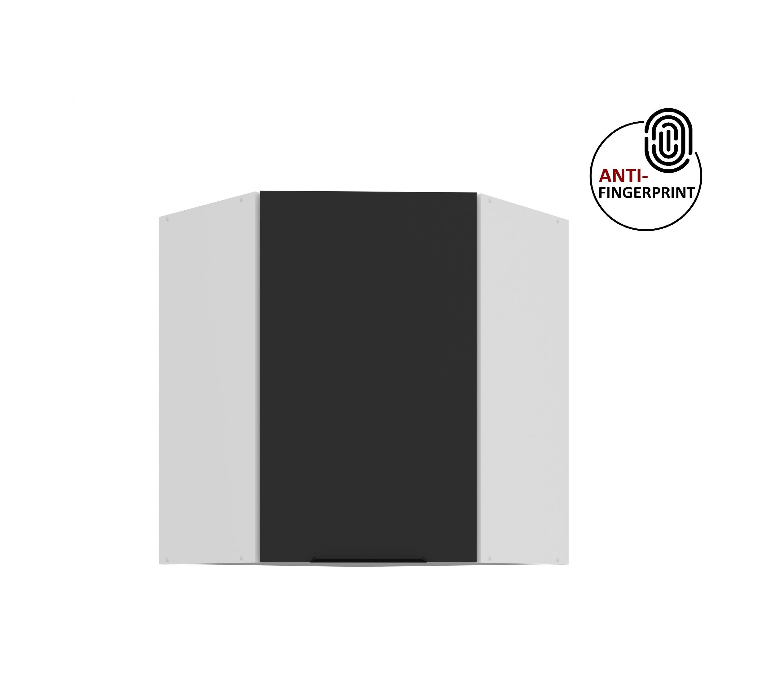 K&uuml;chen Eckschrank 60 K&uuml;che ARIA Schwarz ultra matt Anti Fingerprint K&uuml;chenzeile - Bild 1