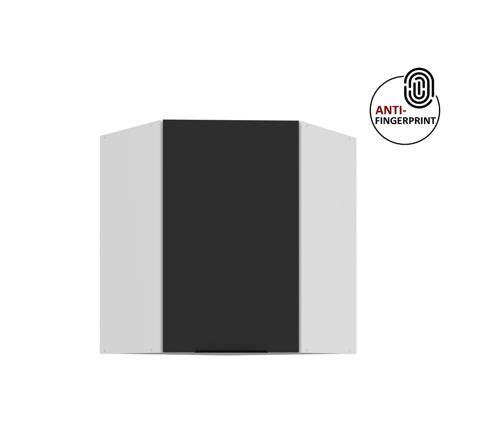 Küchen Eckschrank 60 Küche ARIA Schwarz ultra matt Anti Fingerprint Küchenzeile