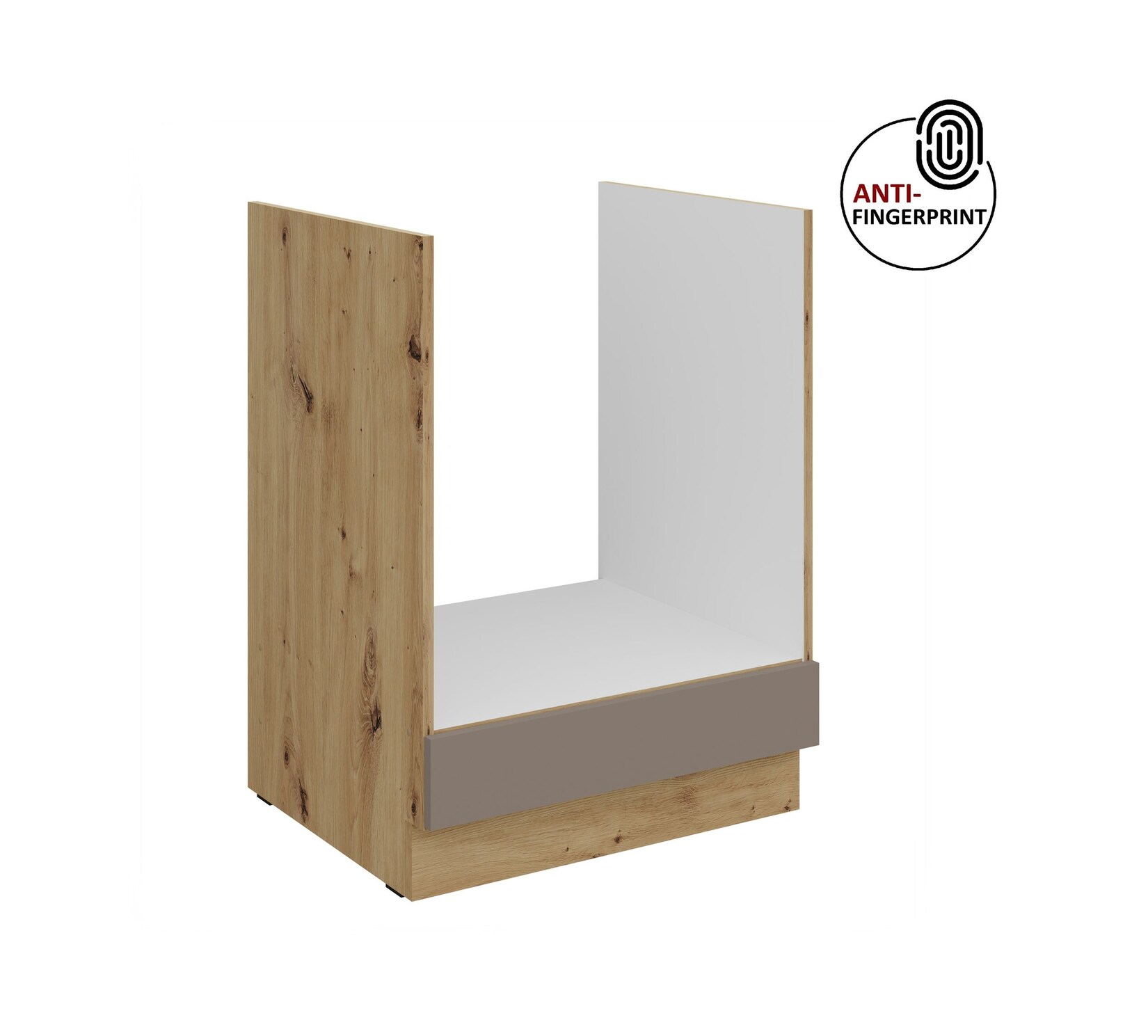 Küchen Herdschrank 60 Küche ARIA Sandgrau matt Anti Fingerprint Küchenzeile