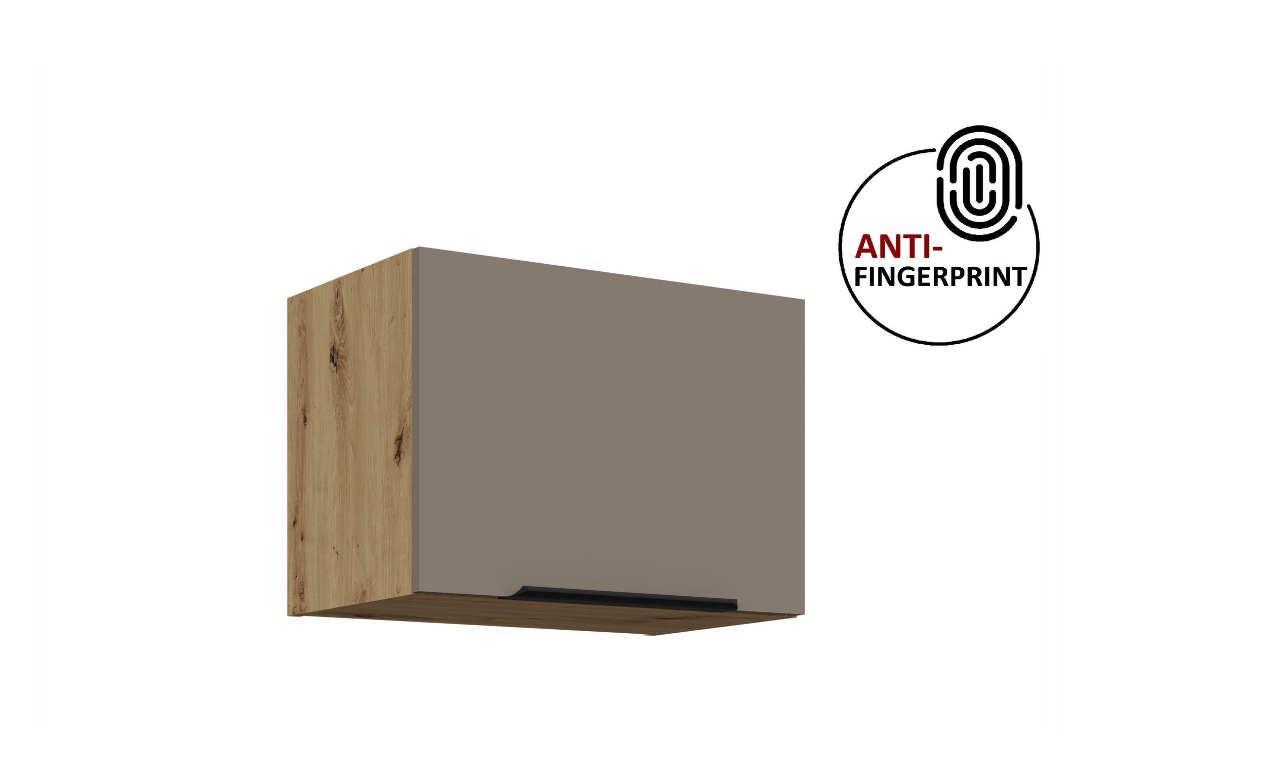 K&uuml;chen H&auml;ngeschrank 50 K&uuml;che ARIA Sandgrau matt K&uuml;chenzeile Anti Fingerprint - Bild 1