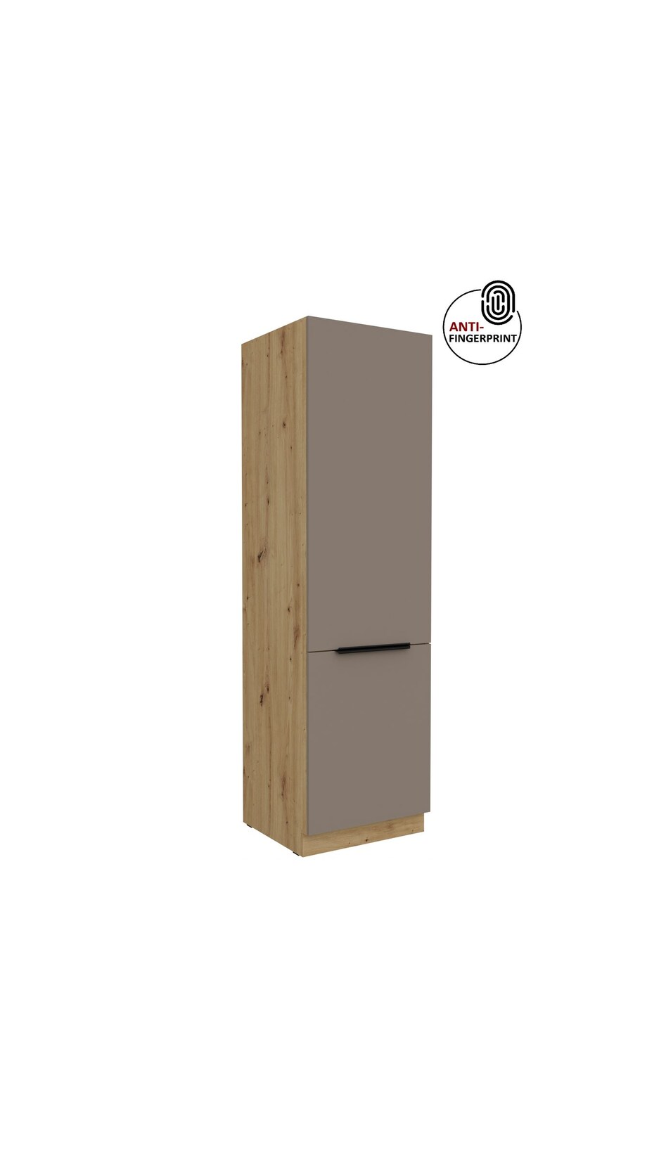 Küchen Hochschrank 60 cm Küche ARIA Sandgrau matt Anti Fingerprint Küchenzeile