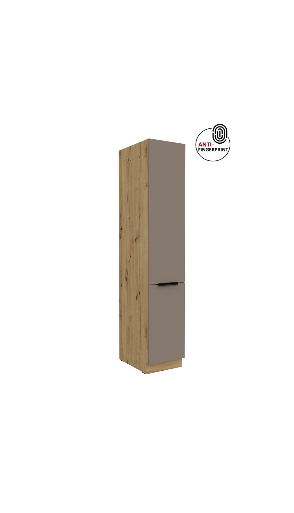 Küchen Hochschrank 40 cm Küche ARIA Sandgrau matt Anti Fingerprint Küchenzeile