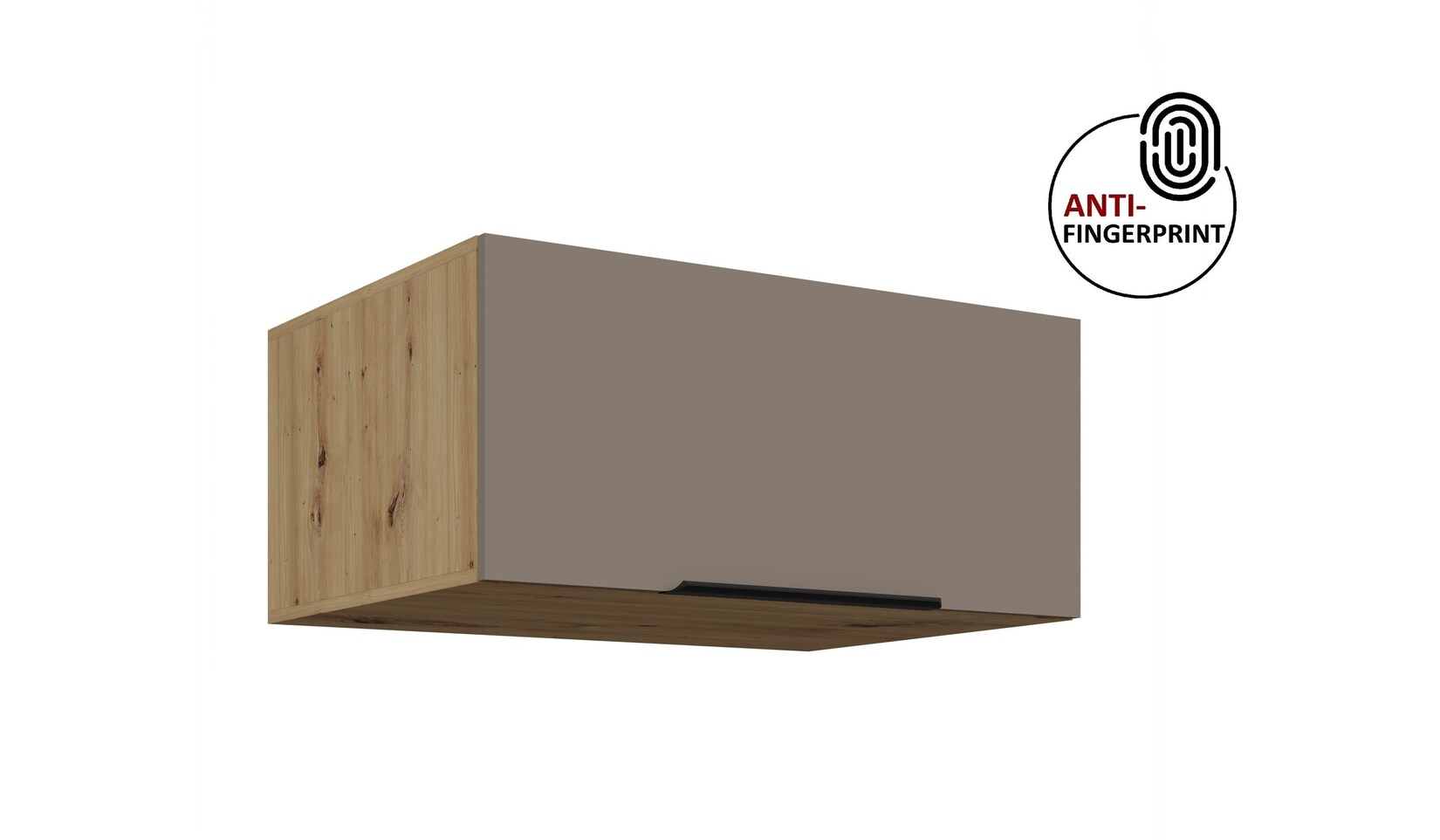 Küchen Aufsatzschrank 80 Küche ARIA Sandgrau matt Küchenzeile Anti Fingerprint