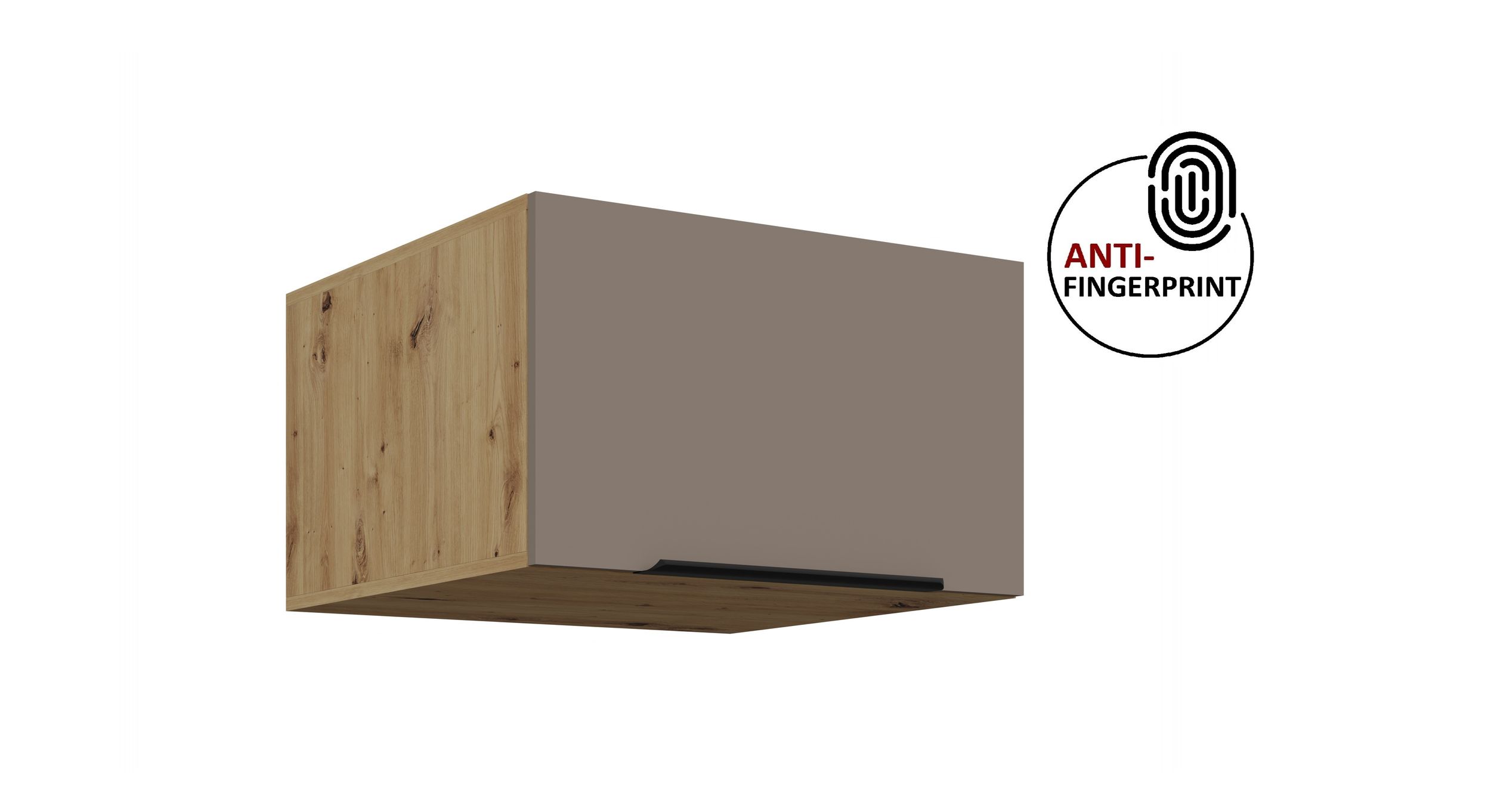 K&uuml;chen Aufsatzschrank 60 K&uuml;che ARIA Sandgrau matt K&uuml;chenzeile Anti Fingerprint - Bild 1