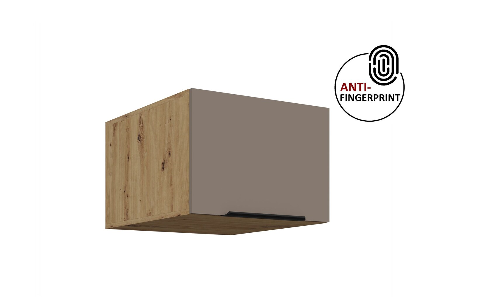 Küchen Aufsatzschrank 50 Küche ARIA Sandgrau Küchenzeile Anti Fingerprint