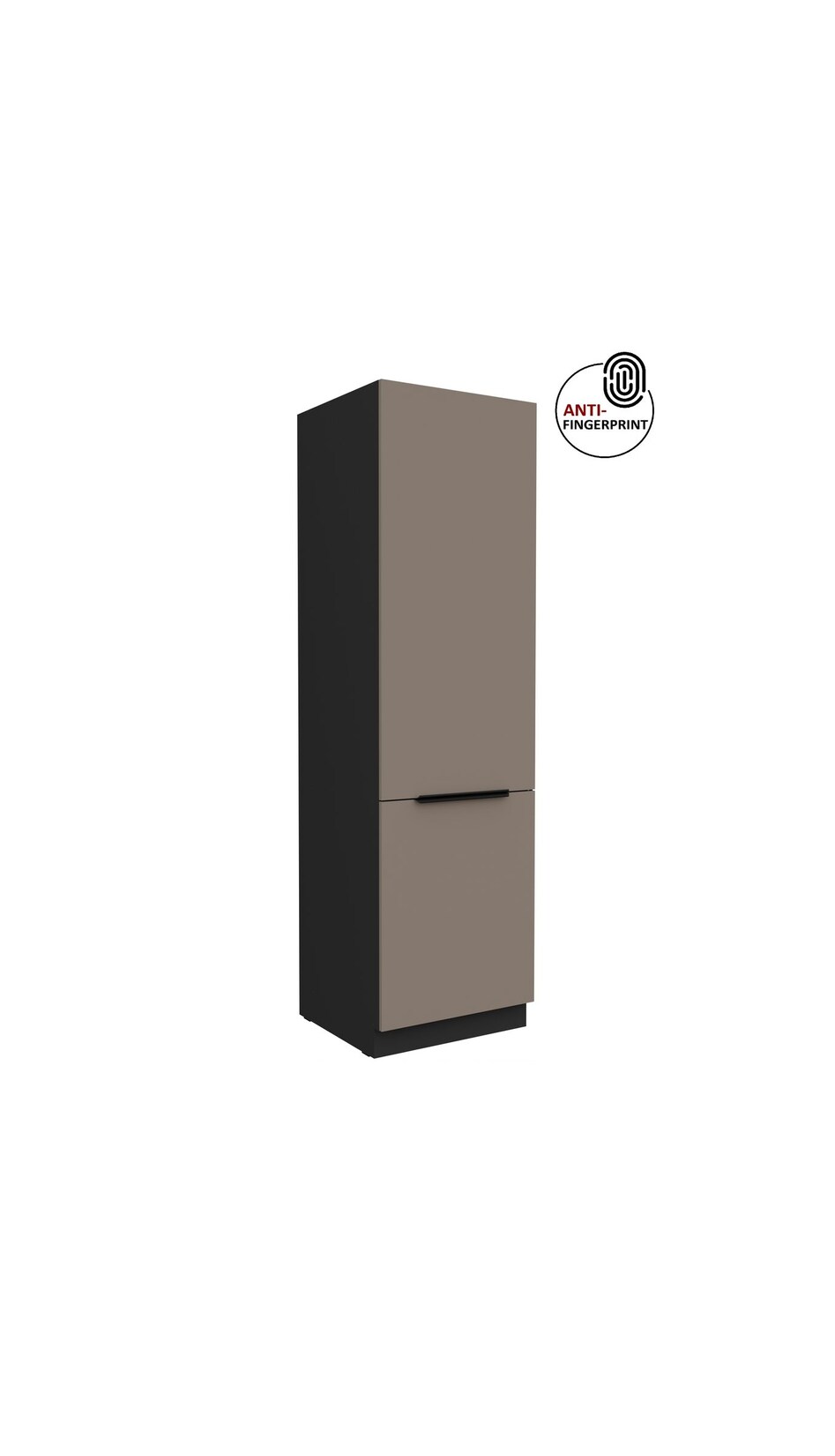 Küchen Hochschrank 60 cm Küche ARIA Sandgrau matt Anti Fingerprint Küchenzeile