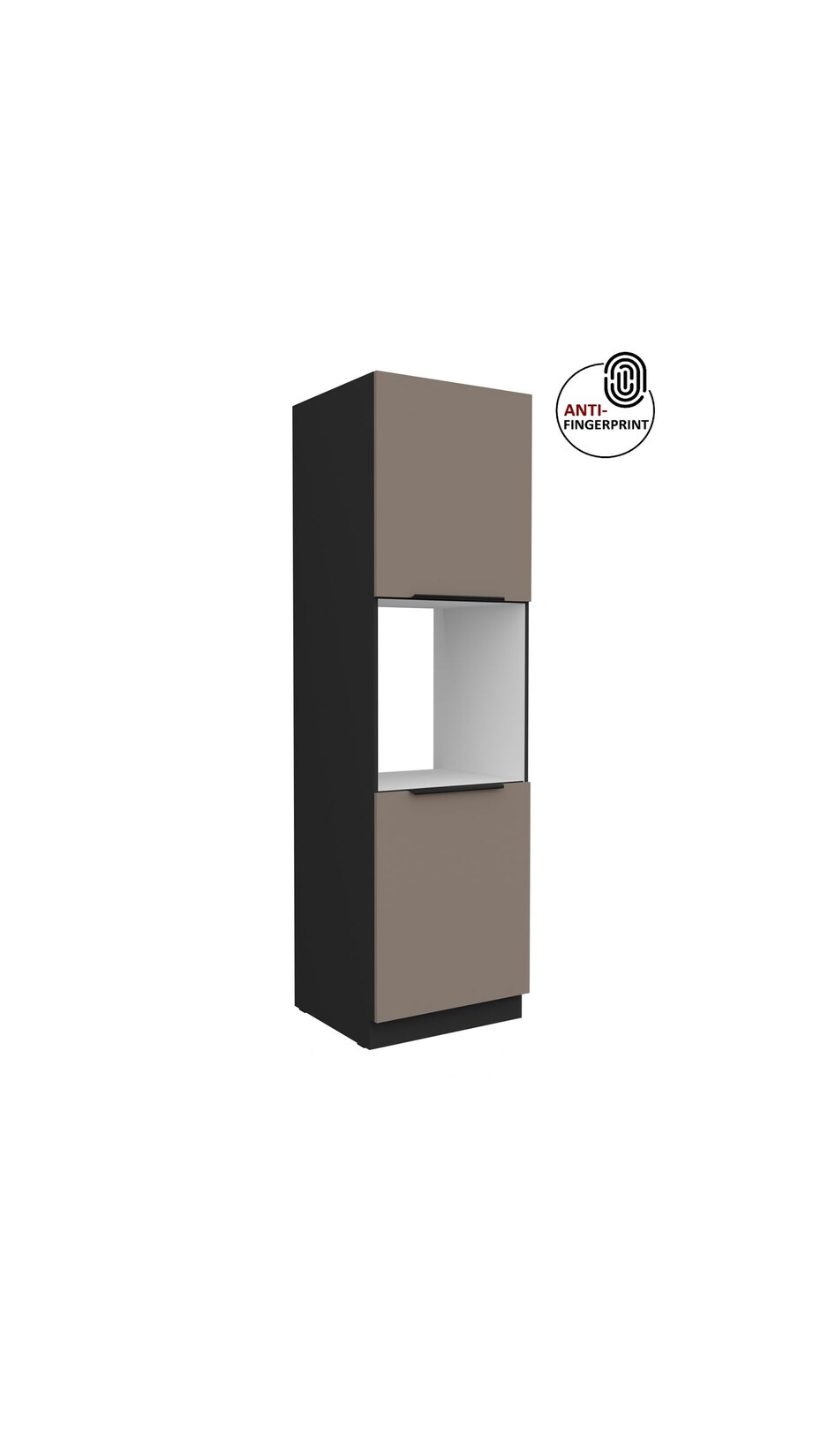 Küchen Hochschrank 60 cm Küche ARIA Sandgrau matt Anti Fingerprint Küchenzeile