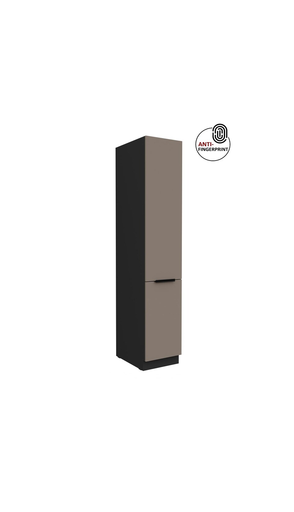 Küchen Hochschrank 40 cm Küche ARIA Sandgrau matt Anti Fingerprint Küchenzeile