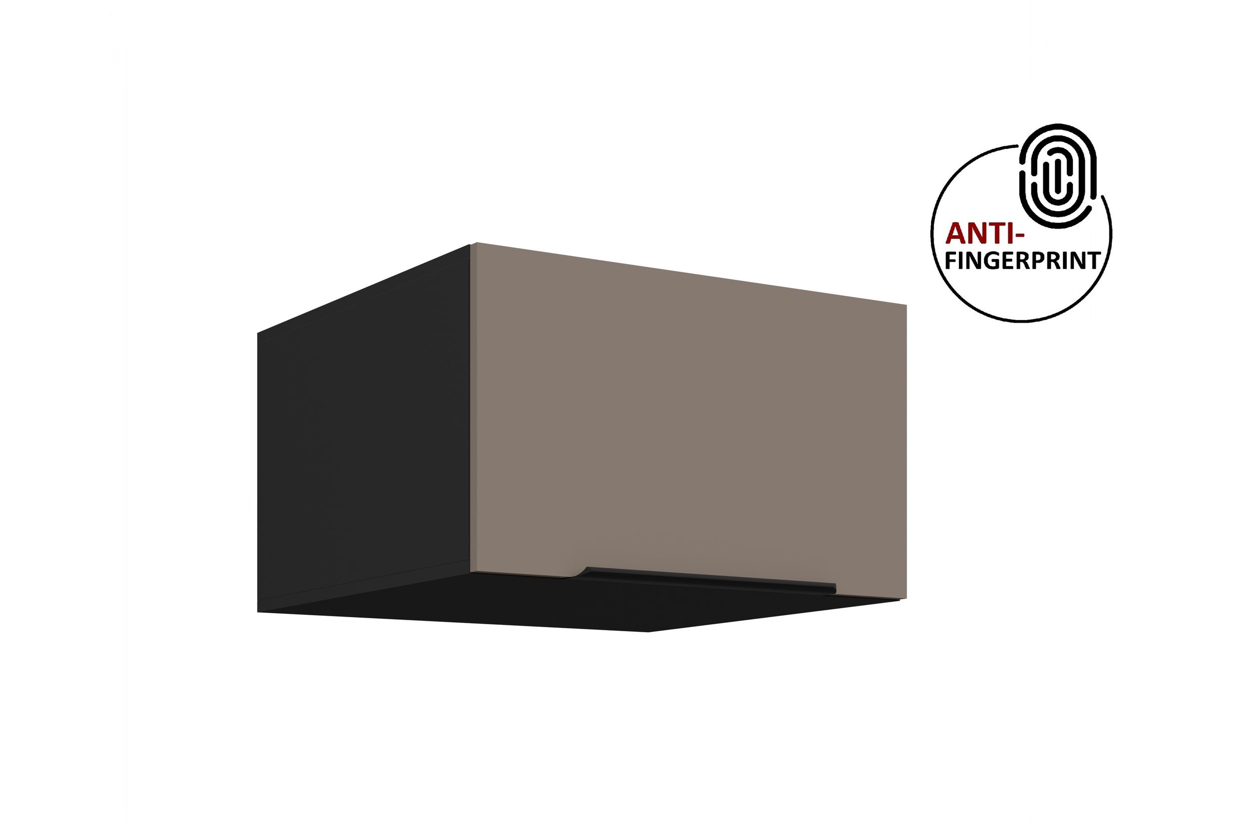 K&uuml;chen Aufsatzschrank 60 K&uuml;che ARIA Sandgrau matt K&uuml;chenzeile Anti Fingerprint - Bild 1