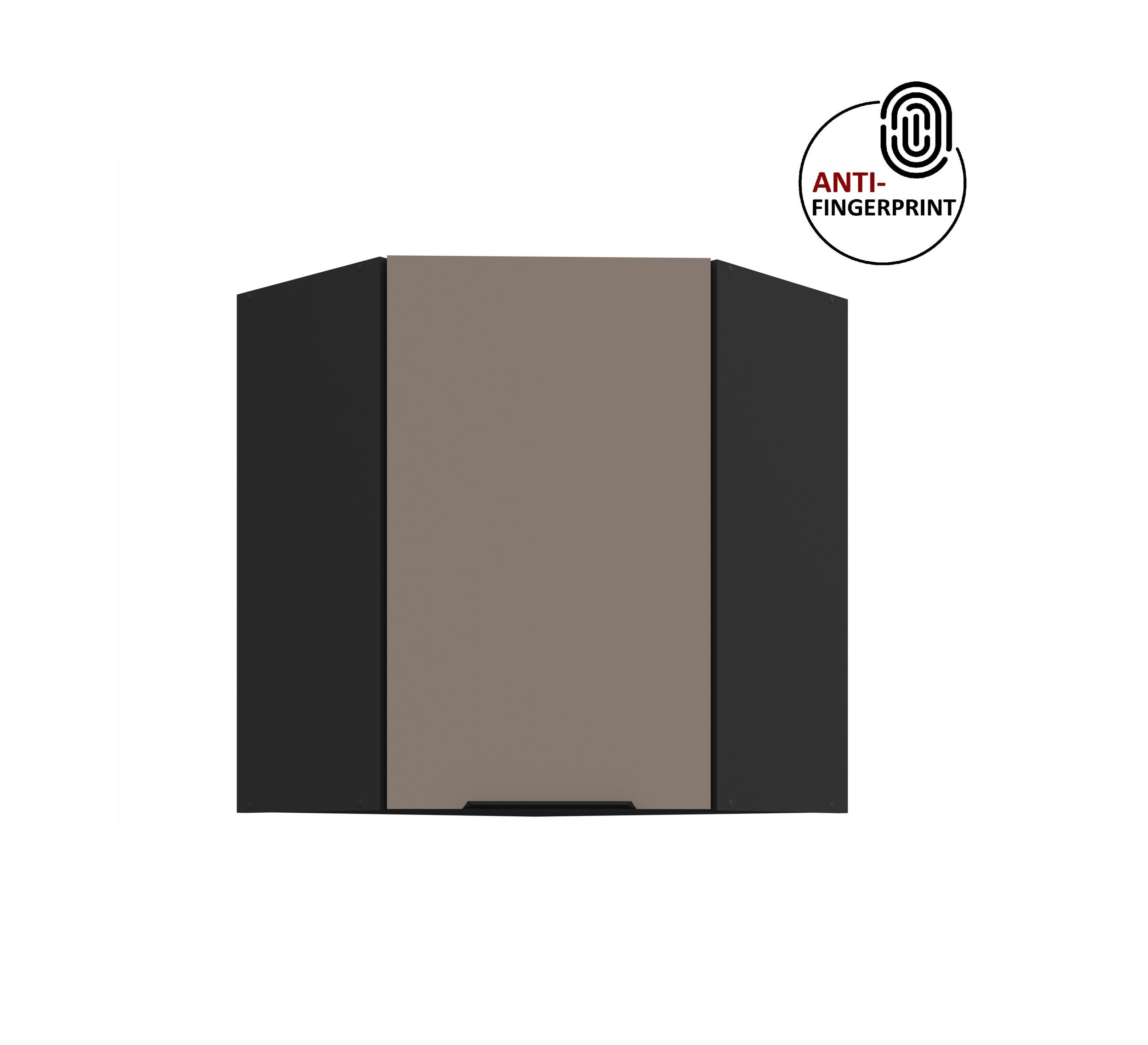K&uuml;chen Eckschrank 60 cm K&uuml;che ARIA Sandgrau matt Anti Fingerprint K&uuml;chenzeile - Bild 1