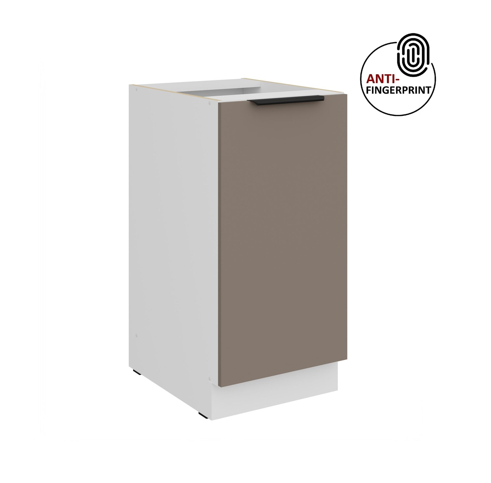 Küchen Unterschrank 40 cm Küche ARIA Sandgrau matt Anti Fingerprint Küchenzeile