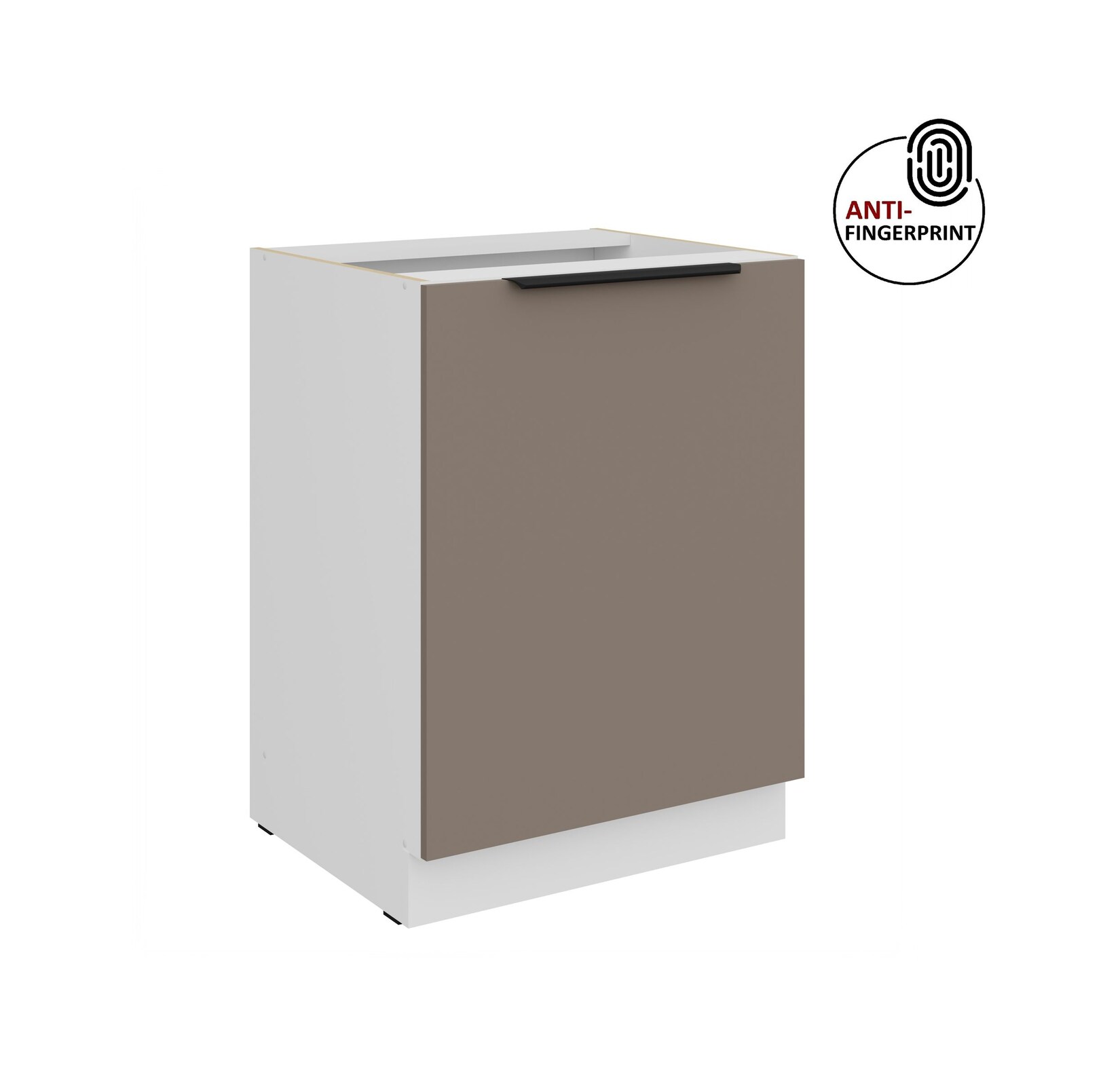 Küchen Unterschrank 60 cm Küche ARIA Sandgrau matt Anti Fingerprint Küchenzeile