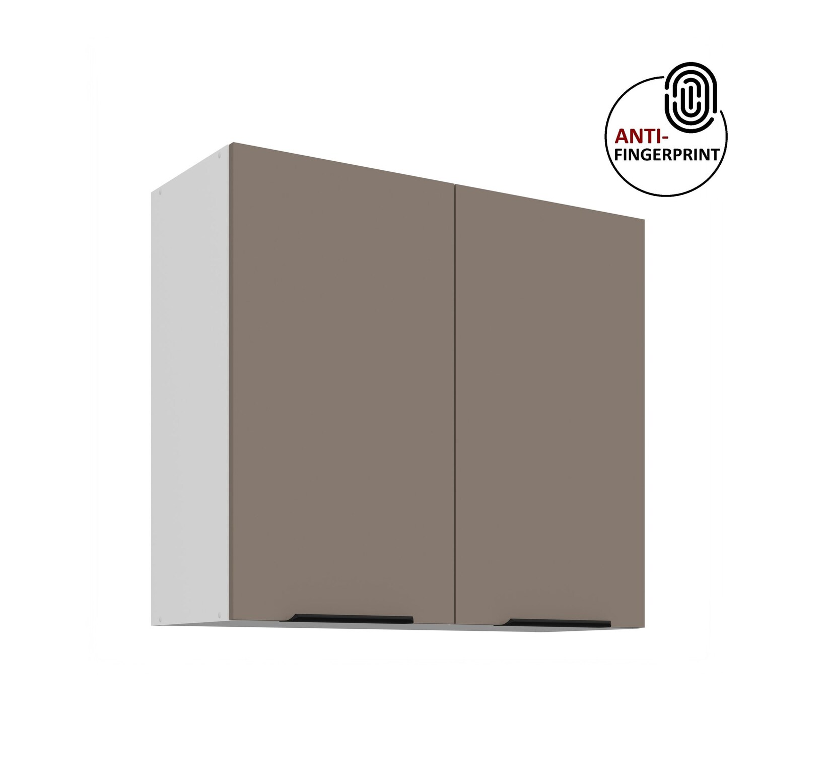 Küchen Hängeschrank 80 cm Küche ARIA Sandgrau matt Küchenzeile Anti Fingerprint