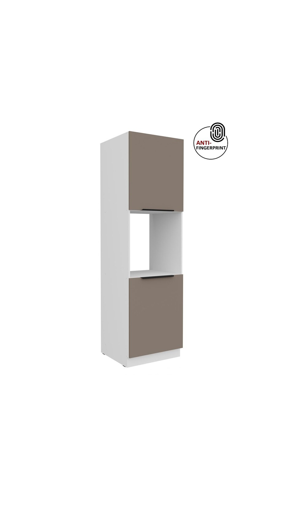 Küchen Hochschrank 60 cm Küche ARIA Sandgrau matt Anti Fingerprint Küchenzeile