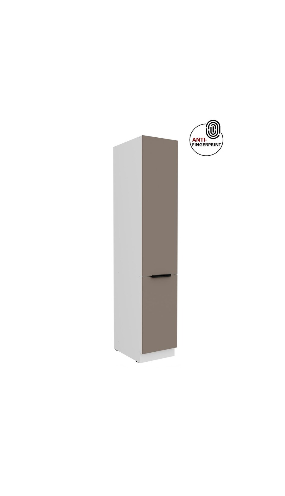 Küchen Hochschrank 40 cm Küche ARIA Sandgrau matt Anti Fingerprint Küchenzeile