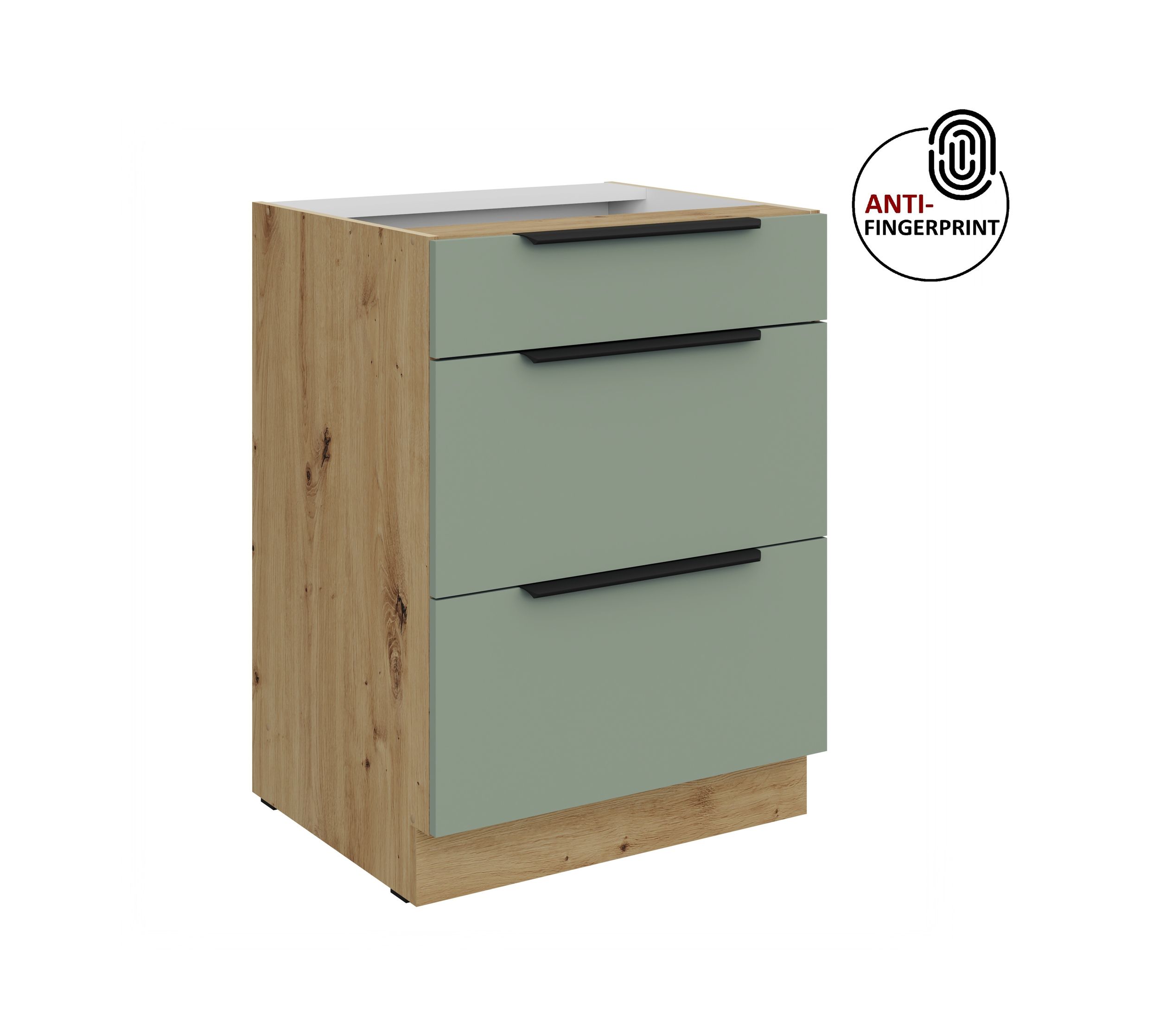 K&uuml;chen Unterschrank 60 K&uuml;che ARIA Aquamarin matt Anti Fingerprint K&uuml;chenzeile - Bild 1