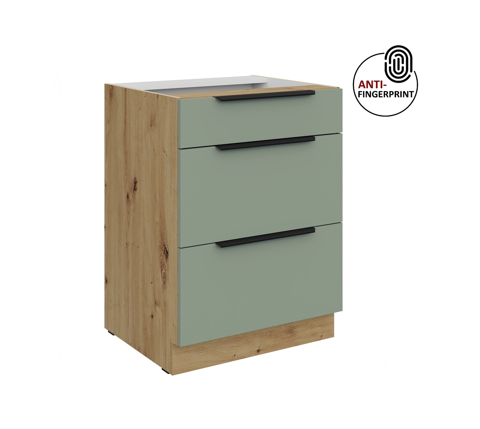 Küchen Unterschrank 60 Küche ARIA Aquamarin matt Anti Fingerprint Küchenzeile