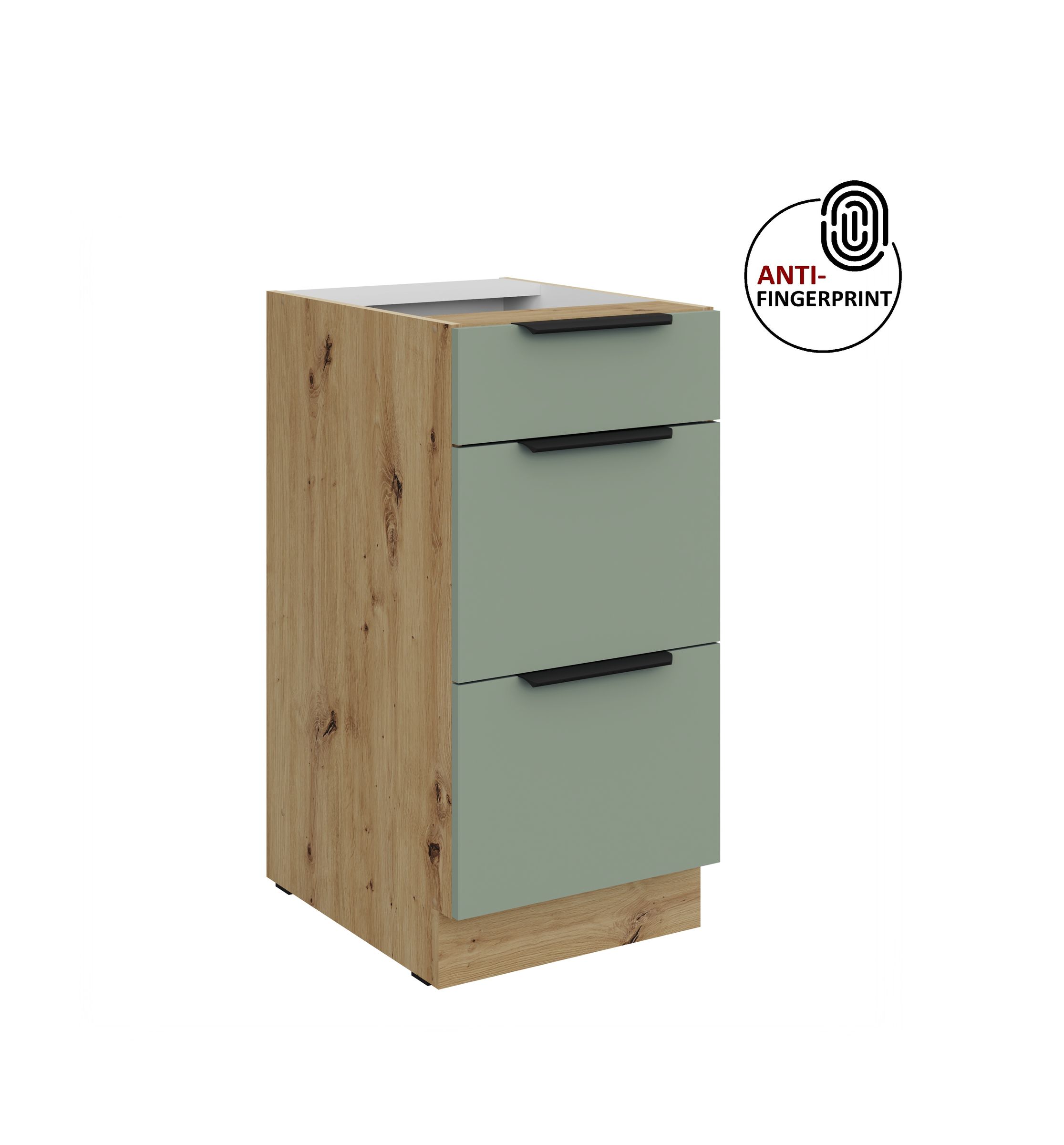 K&uuml;chen Unterschrank 40 K&uuml;che ARIA Aquamarin matt Anti Fingerprint K&uuml;chenzeile - Bild 1