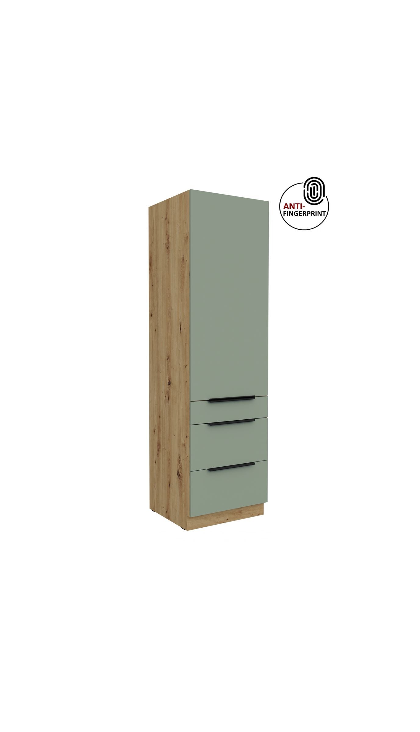 K&uuml;chen Hochschrank 60 cm K&uuml;che ARIA Aquamarin matt Anti Fingerprint K&uuml;chenzeile - Bild 1