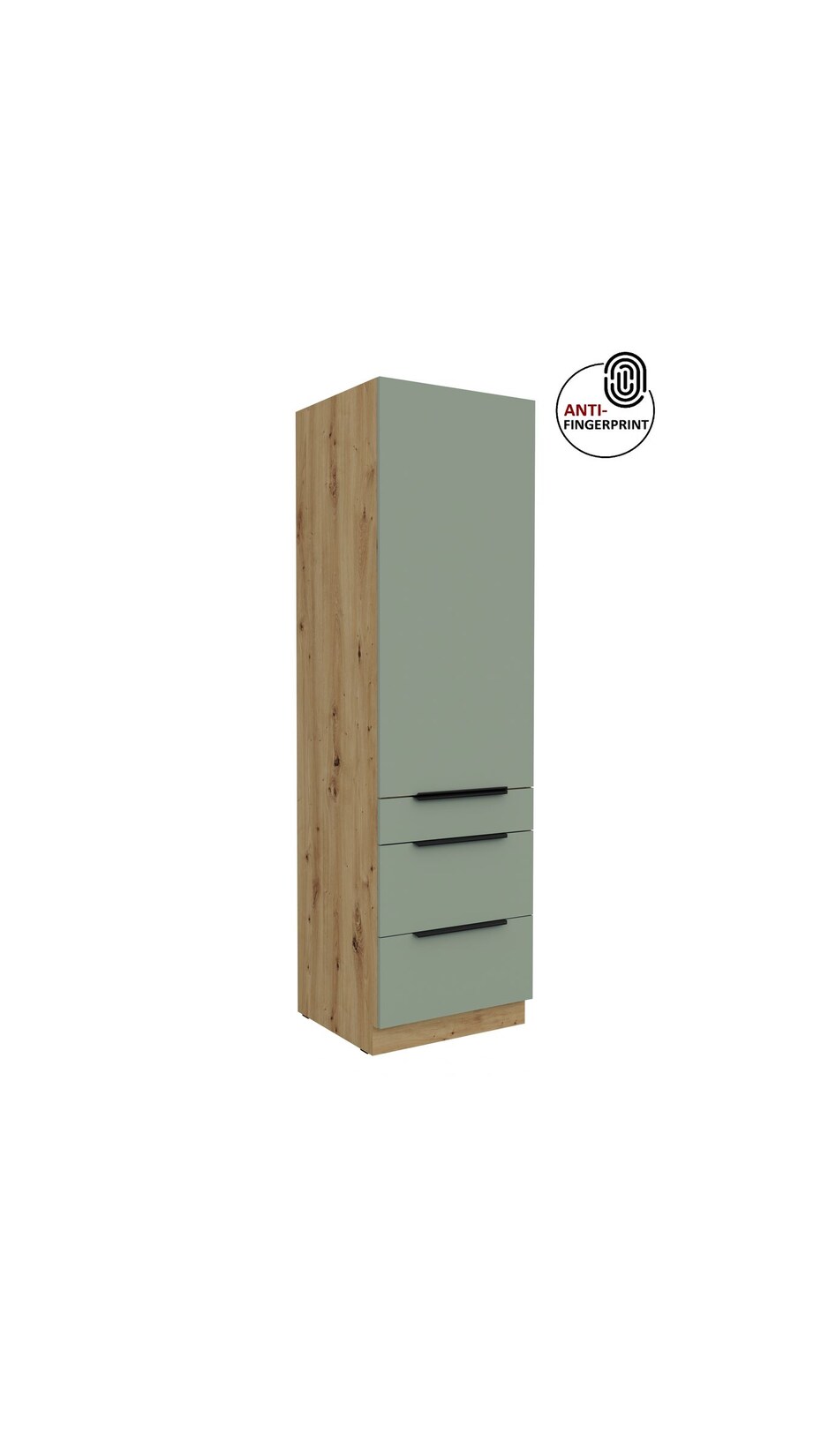 Küchen Hochschrank 60 cm Küche ARIA Aquamarin matt Anti Fingerprint Küchenzeile