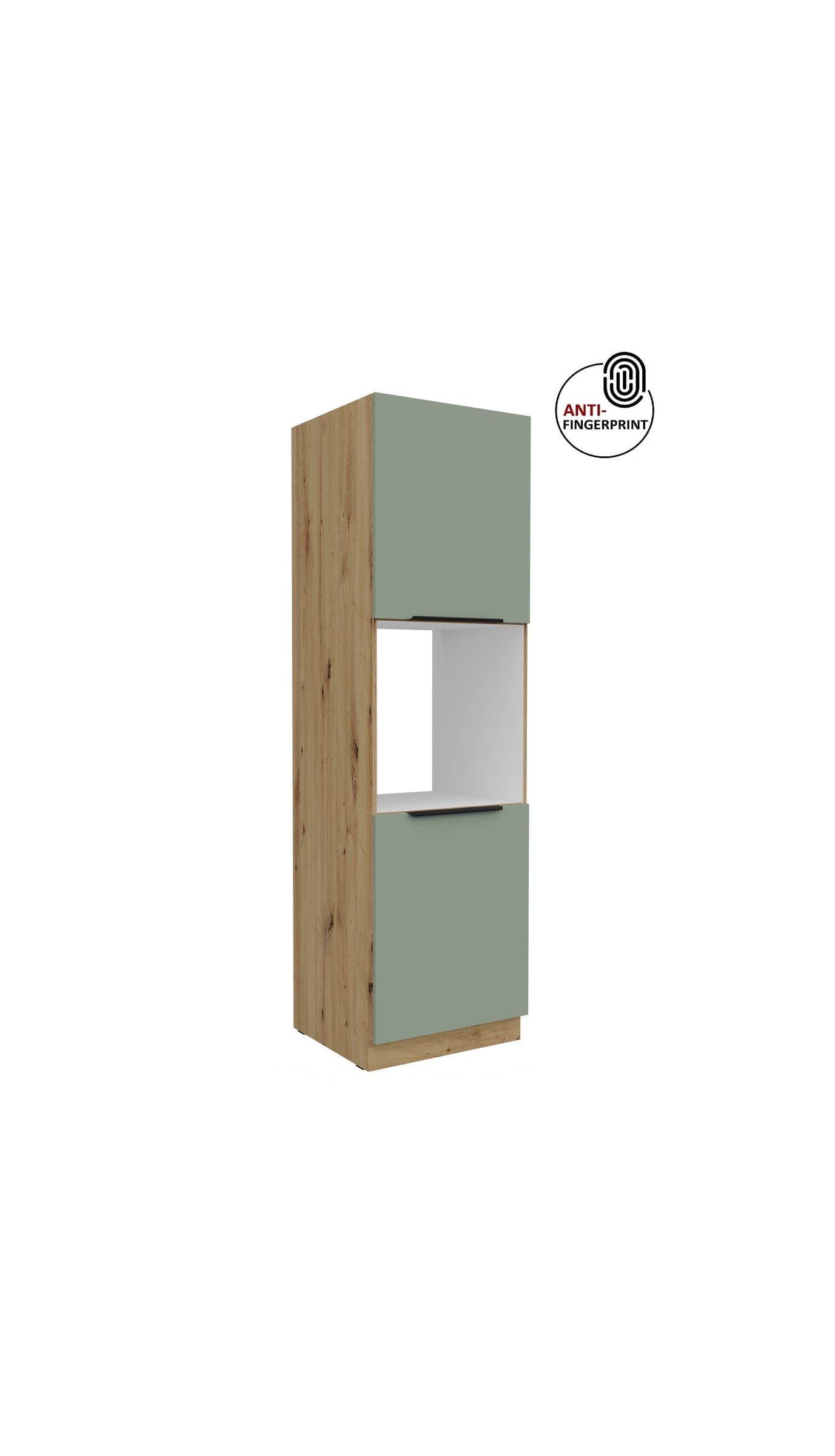 K&uuml;chen Hochschrank 60 cm K&uuml;che ARIA Aquamarin matt Anti Fingerprint K&uuml;chenzeile - Bild 1