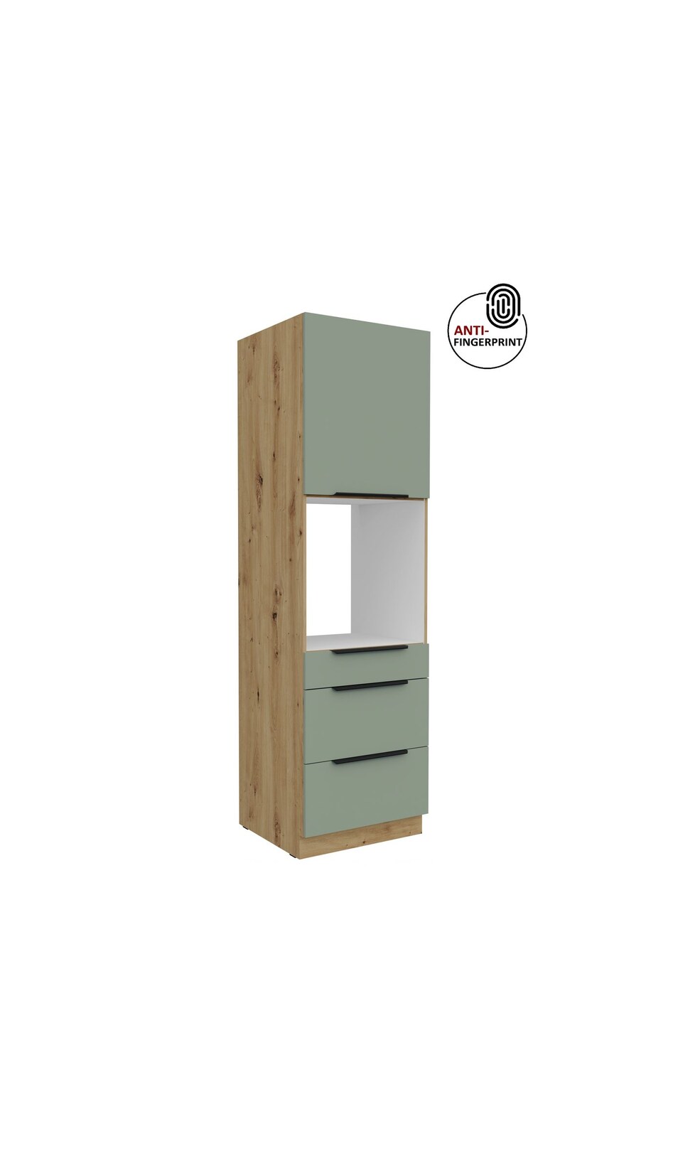 Küchen Hochschrank 60 cm Küche ARIA Aquamarin matt Anti Fingerprint Küchenzeile