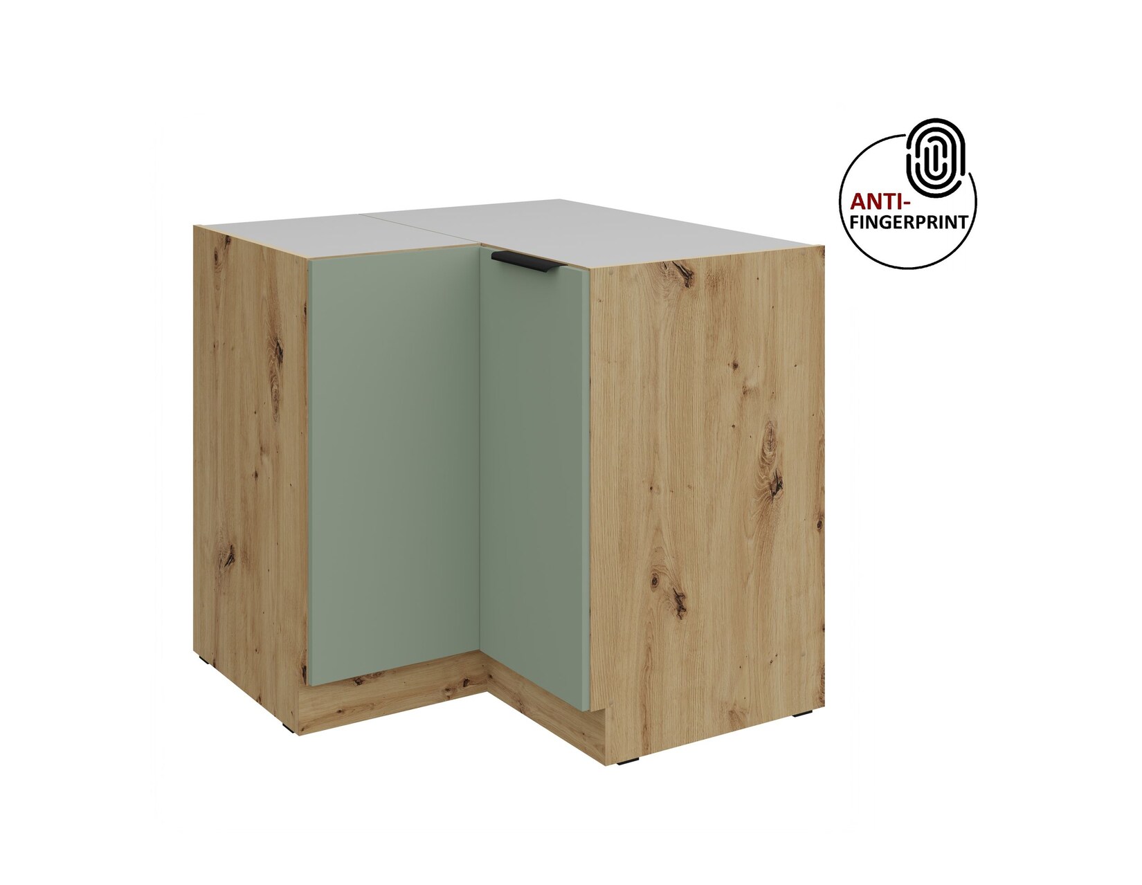 Küchen Eckschrank 90x90 Küche ARIA Aquamarin matt Anti Fingerprint Küchenzeile