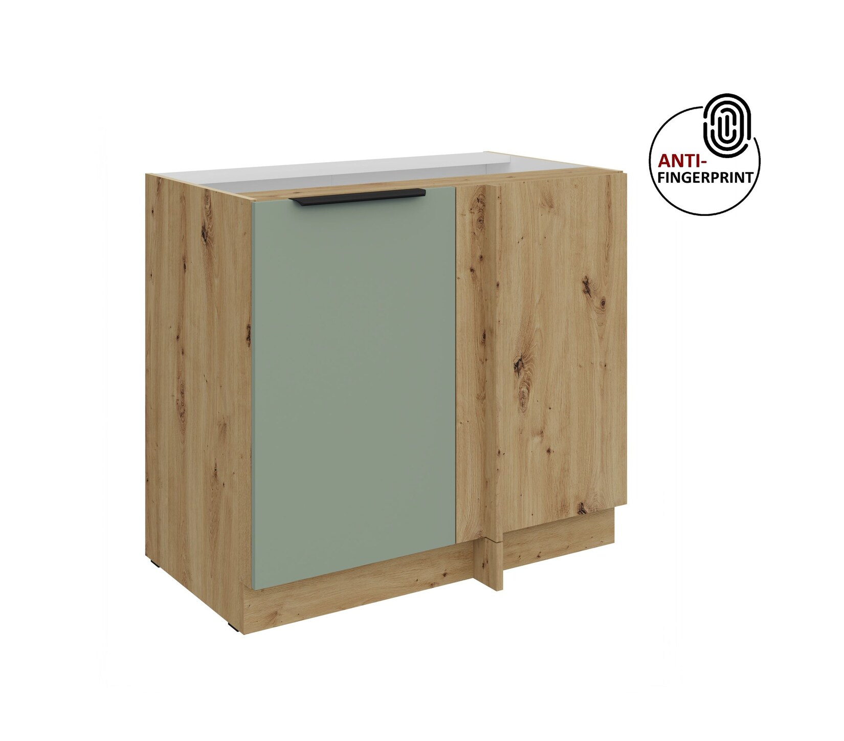 Küchen Eckschrank 105 cm Küche ARIA Aquamarin matt Anti Fingerprint Küchenzeile