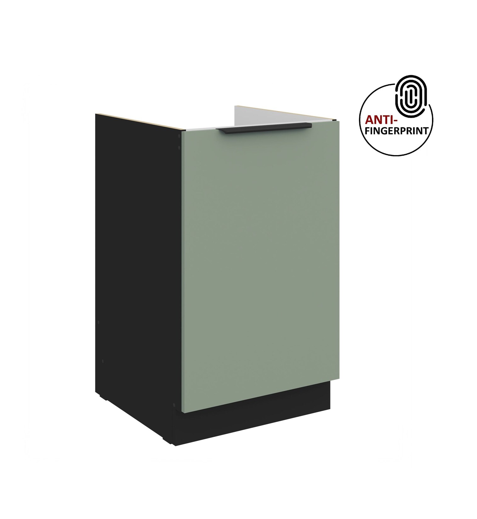Küchen Spülenschrank 50 Küche ARIA Aquamarin matt Anti Fingerprint Küchenzeile