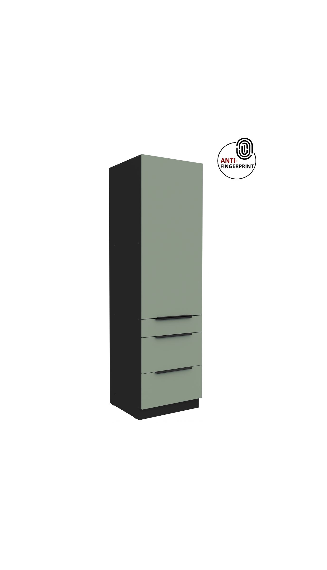 K&uuml;chen Hochschrank 60 cm K&uuml;che ARIA Aquamarin matt Anti Fingerprint K&uuml;chenzeile - Bild 1