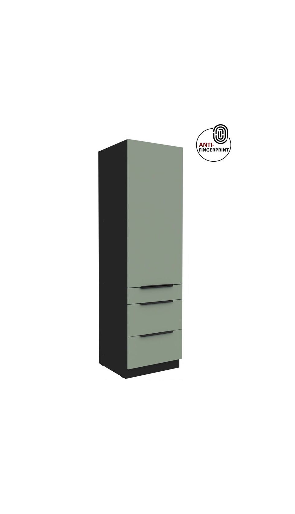 Küchen Hochschrank 60 cm Küche ARIA Aquamarin matt Anti Fingerprint Küchenzeile