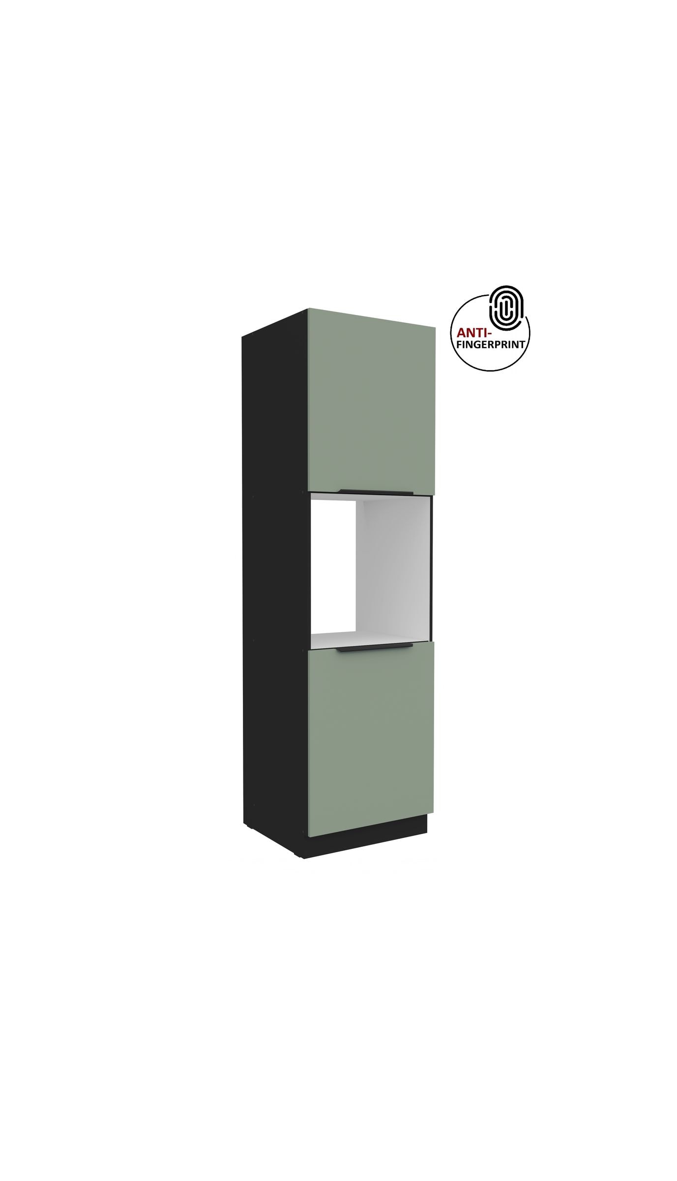 K&uuml;chen Hochschrank 60 cm K&uuml;che ARIA Aquamarin matt Anti Fingerprint K&uuml;chenzeile - Bild 1