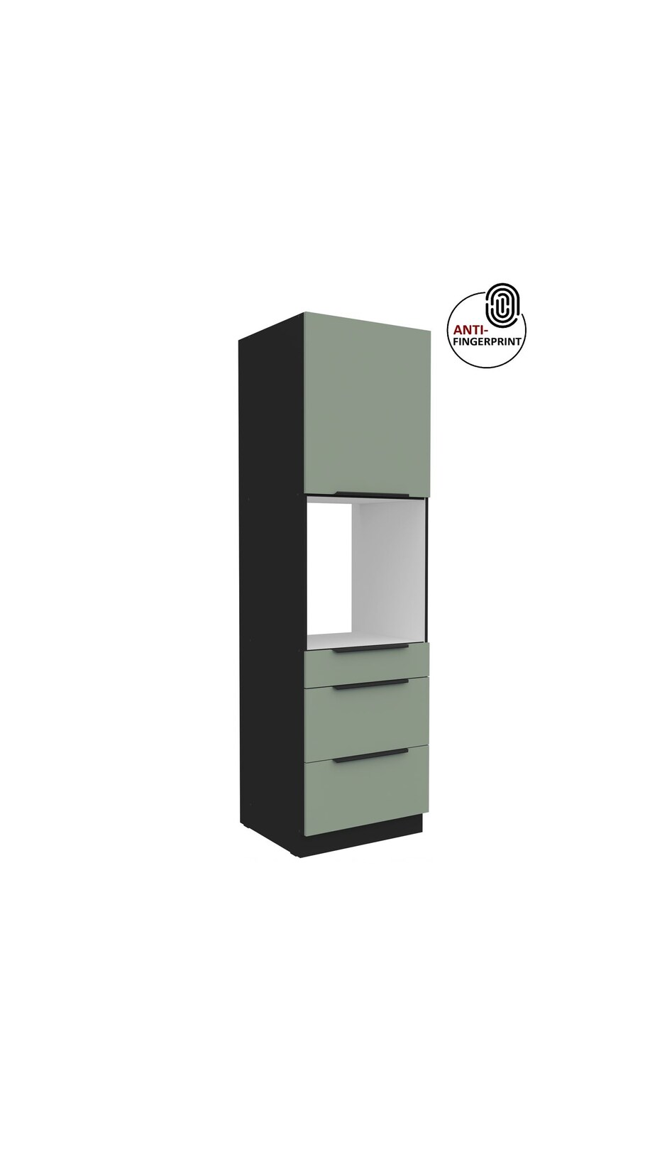 Küchen Hochschrank 60 cm Küche ARIA Aquamarin matt Anti Fingerprint Küchenzeile