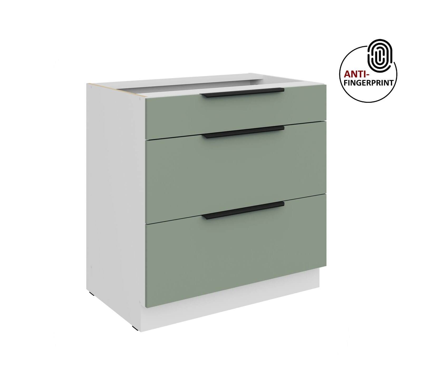Küchen Unterschrank 80 Küche ARIA Aquamarin matt Anti Fingerprint Küchenzeile