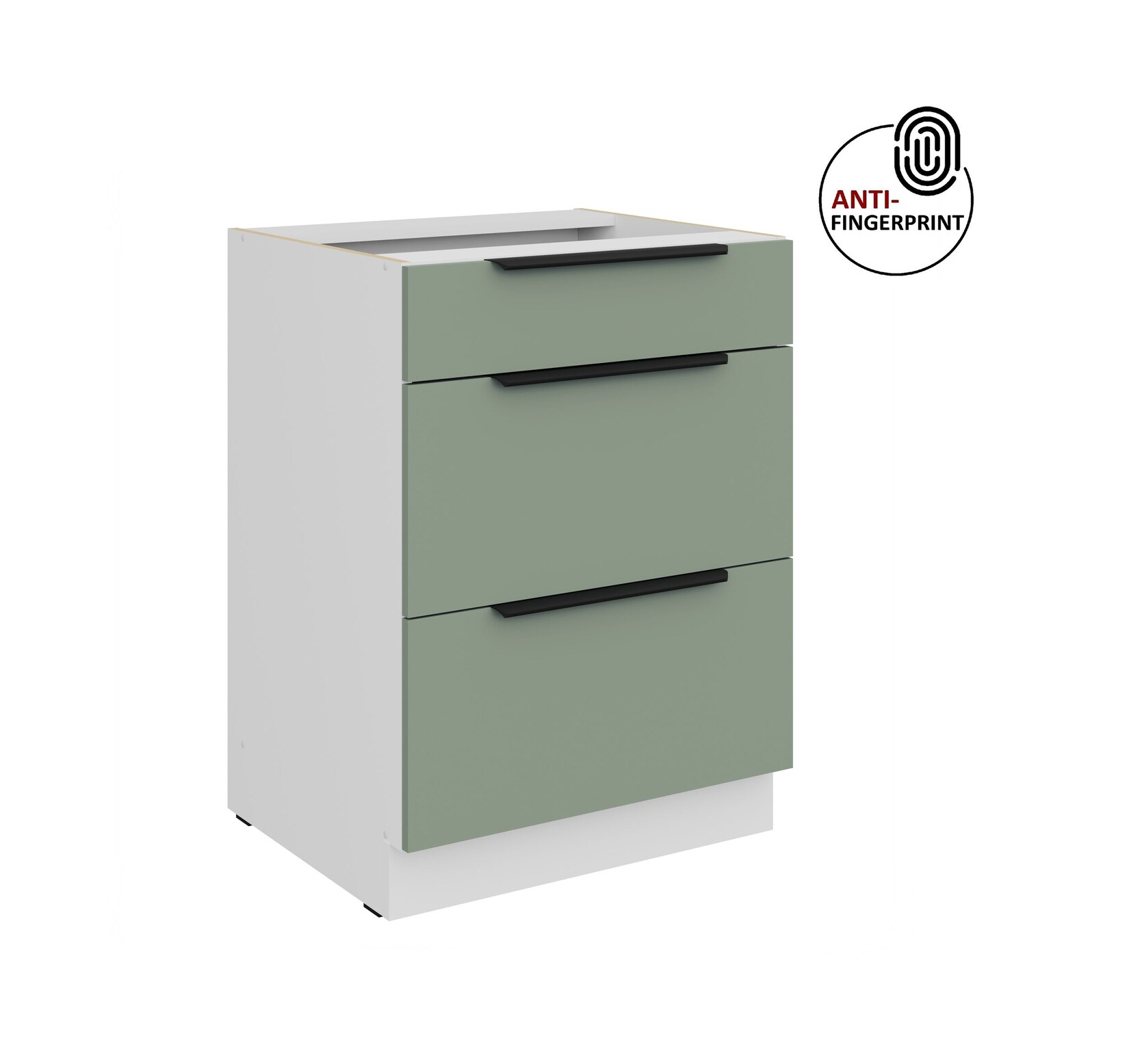 Küchen Unterschrank 60 Küche ARIA Aquamarin matt Anti Fingerprint Küchenzeile