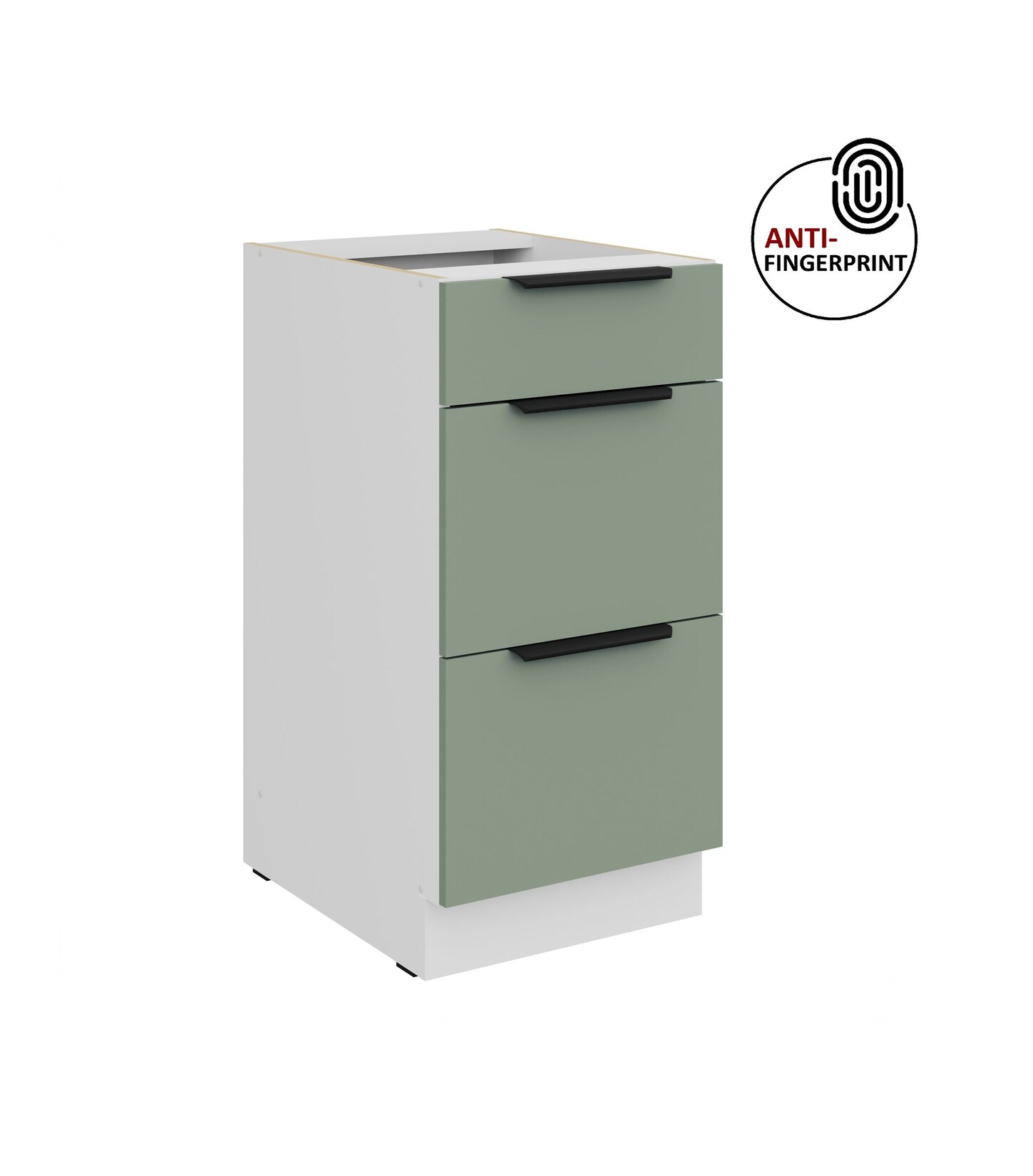 Küchen Unterschrank 40 Küche ARIA Aquamarin matt Anti Fingerprint Küchenzeile