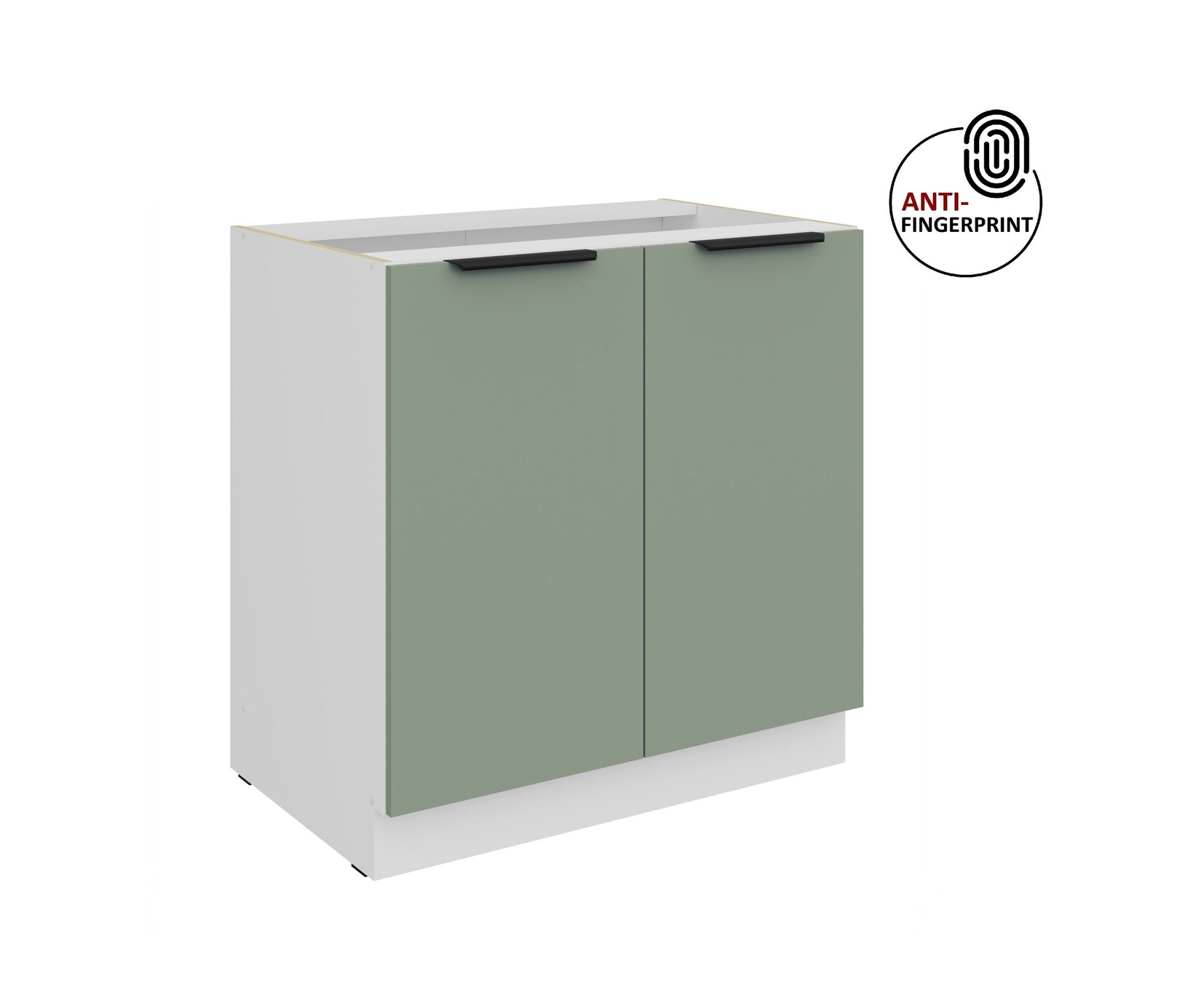 Küchen Unterschrank 80 Küche ARIA Aquamarin matt Anti Fingerprint Küchenzeile