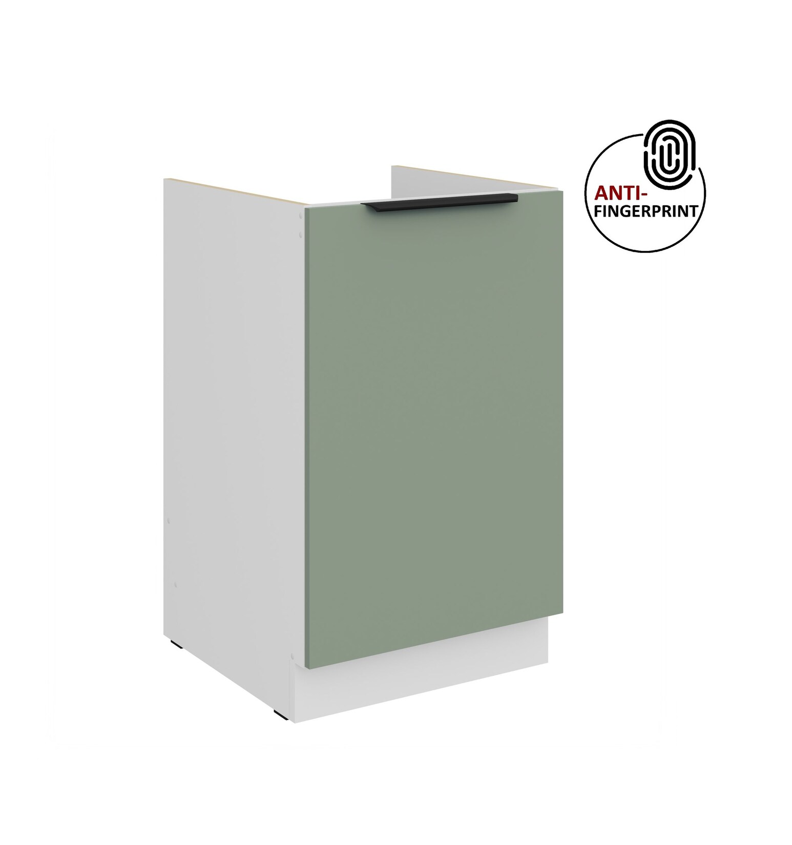 Küchen Spülenschrank 50 Küche ARIA Aquamarin matt Anti Fingerprint Küchenzeile