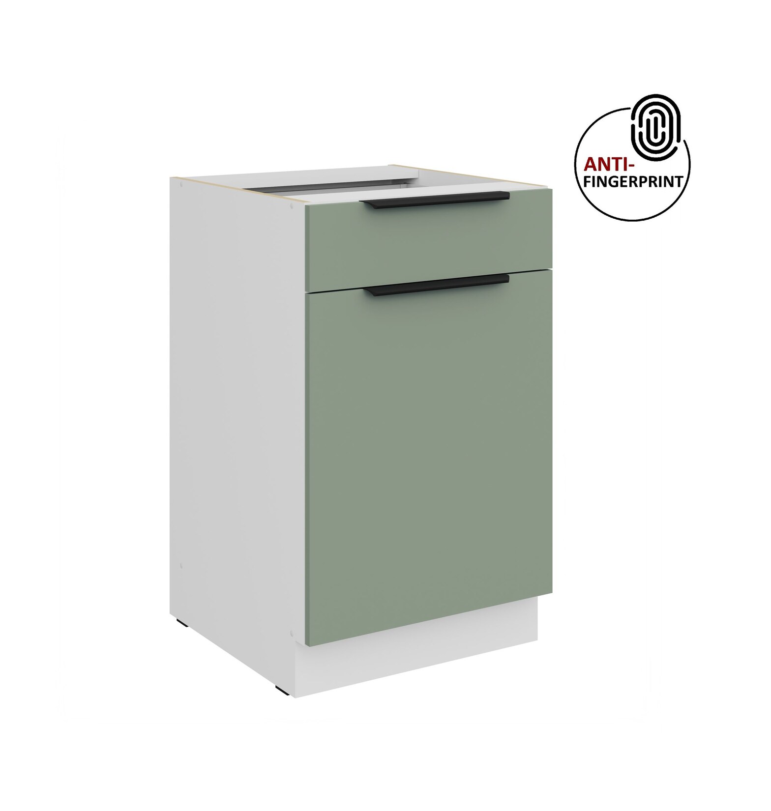 Küchen Unterschrank 50 cm Küche ARIA Aquamarin matt Anti Fingerprint Küchenzeile