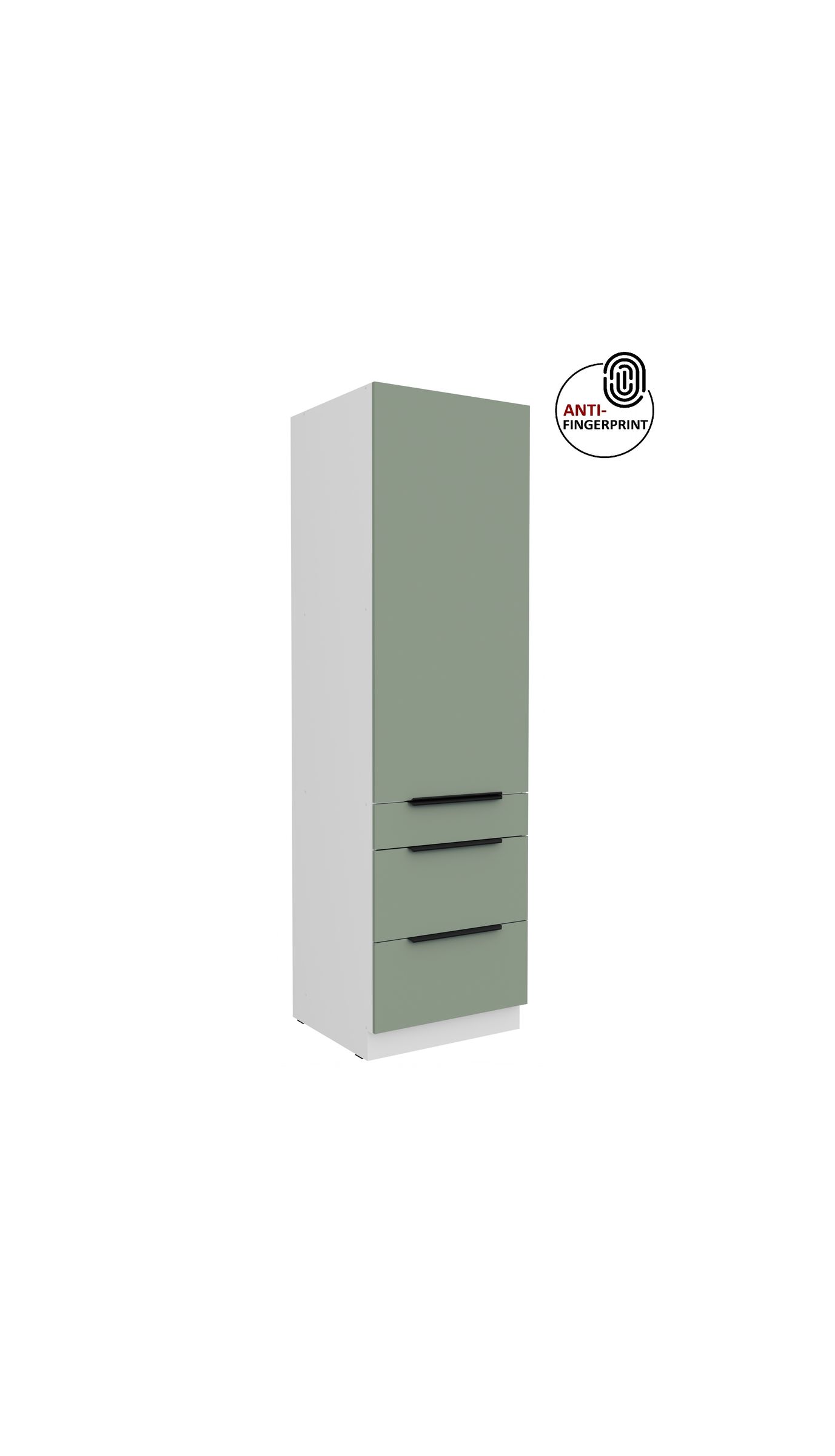 K&uuml;chen Hochschrank 60 cm K&uuml;che ARIA Aquamarin matt Anti Fingerprint K&uuml;chenzeile - Bild 1