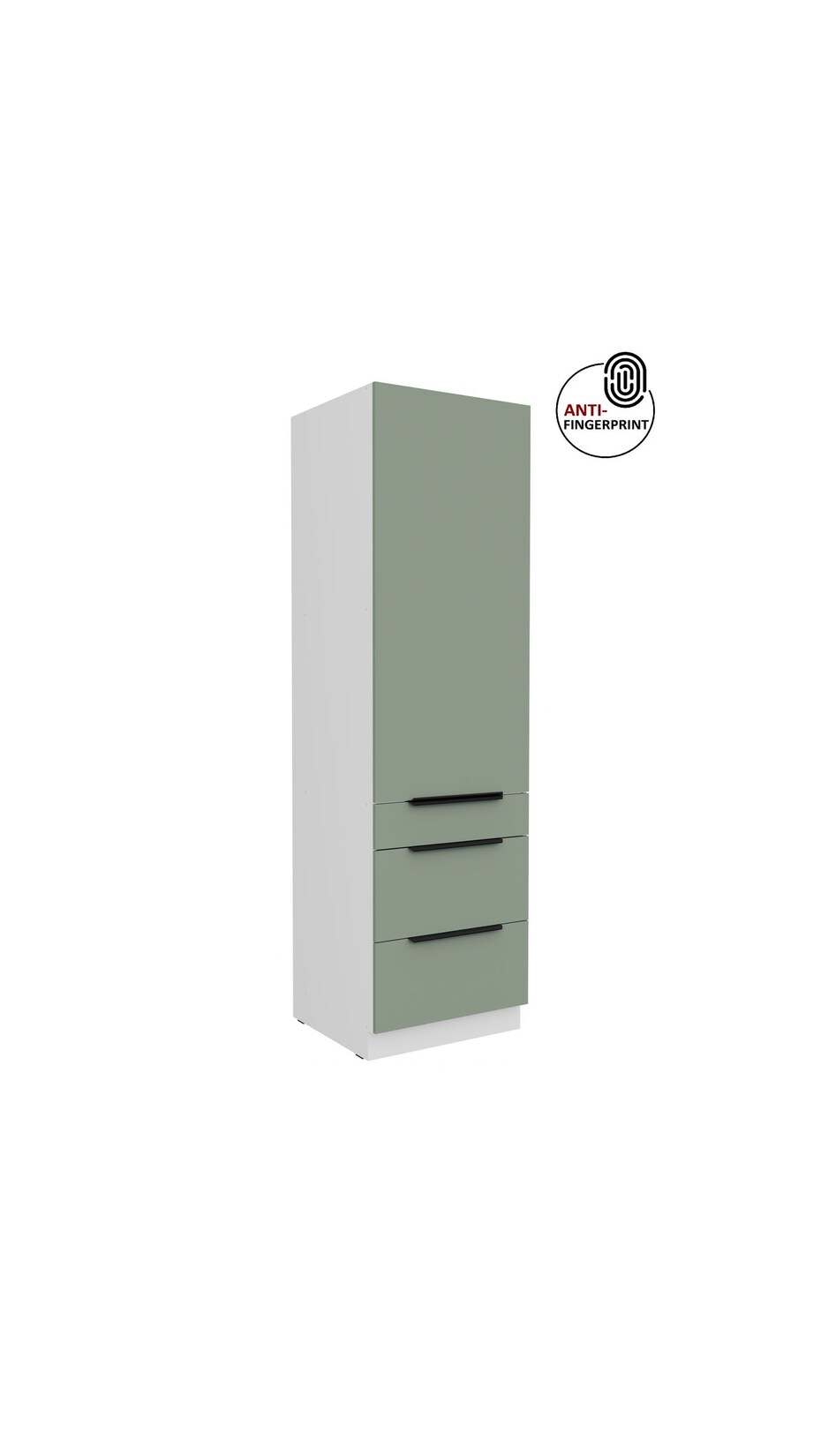 Küchen Hochschrank 60 cm Küche ARIA Aquamarin matt Anti Fingerprint Küchenzeile