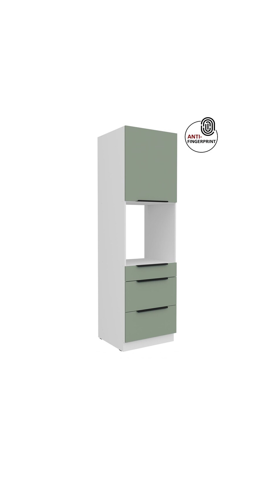 Küchen Hochschrank 60 cm Küche ARIA Aquamarin matt Anti Fingerprint Küchenzeile