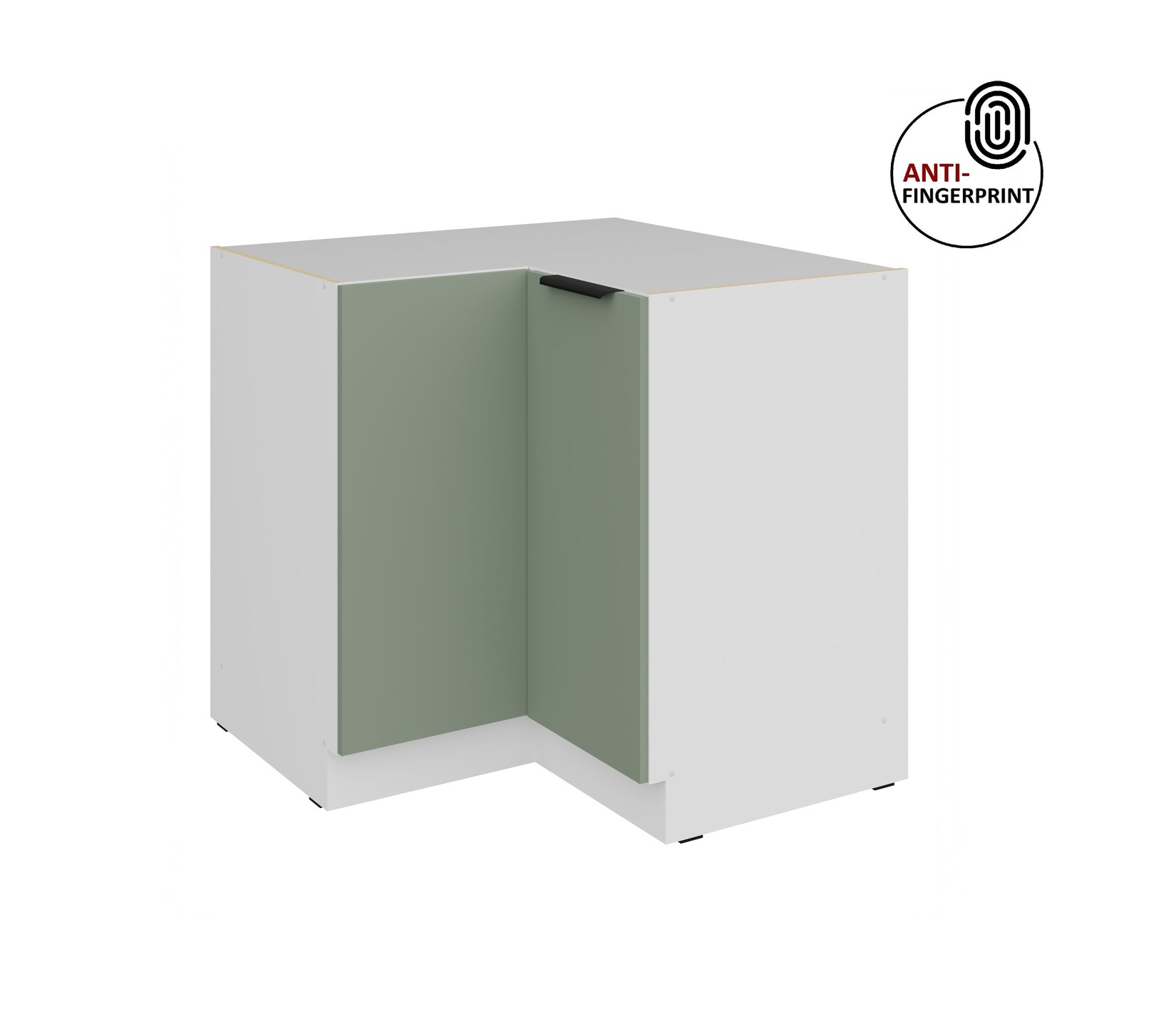 Küchen Eckschrank 90x90 cm Küche ARIA Aquamarin matt Anti Fingerprint Küchenzeile