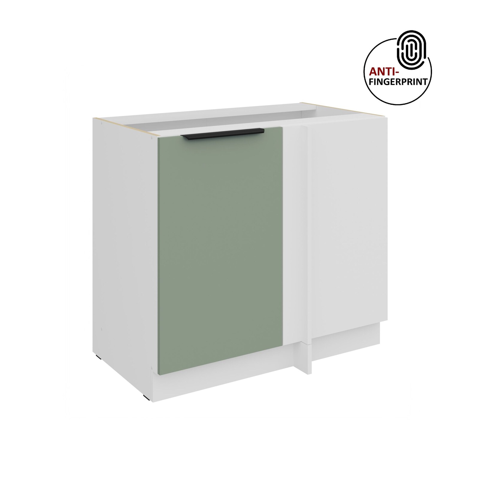 Küchen Eckschrank 105 cm Küche ARIA Aquamarin matt Anti Fingerprint Küchenzeile