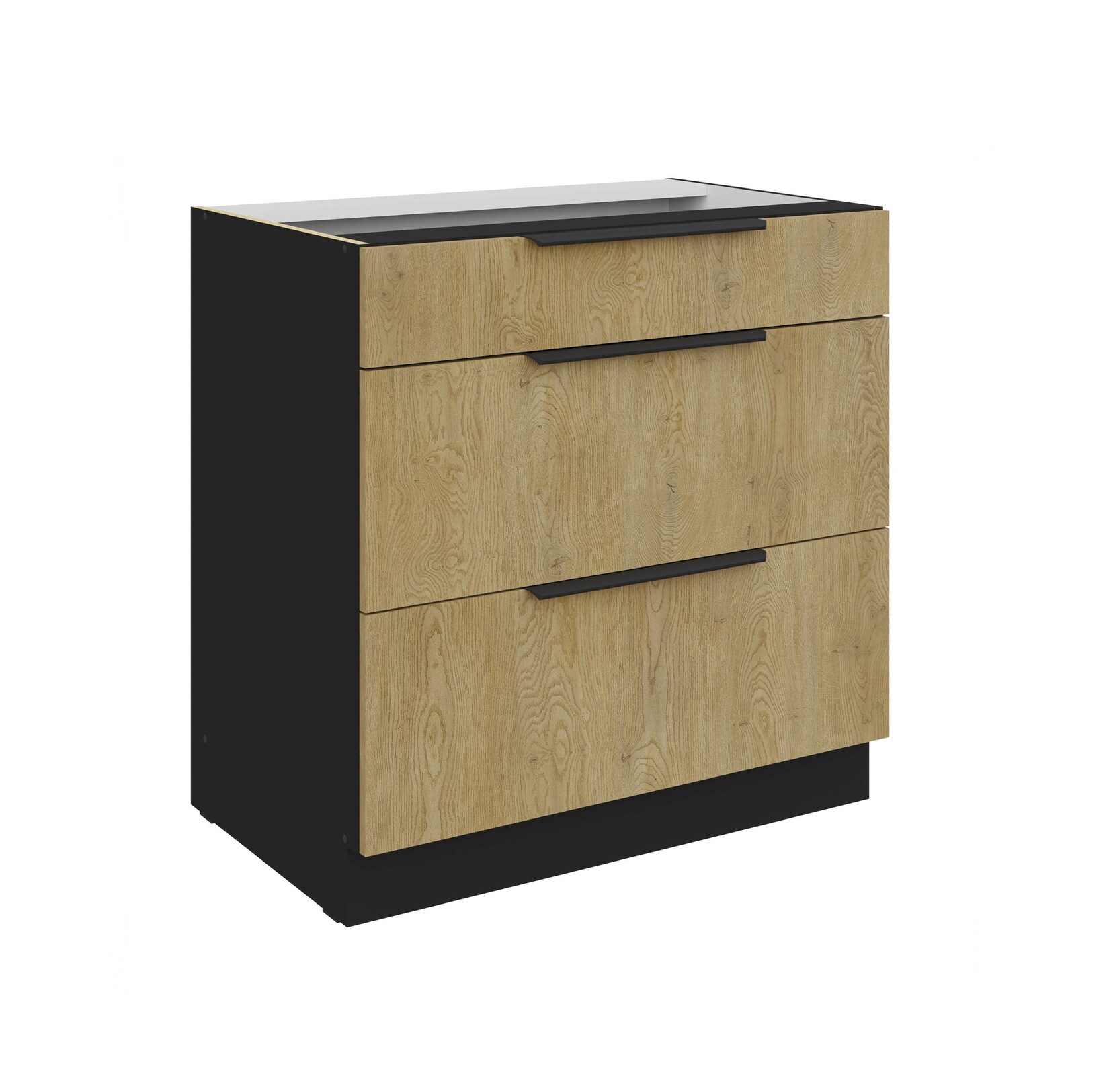 Küchen Unterschrank 80 cm CREMONA Eiche Vollauszug Soft-Close Küche Küchenzeile