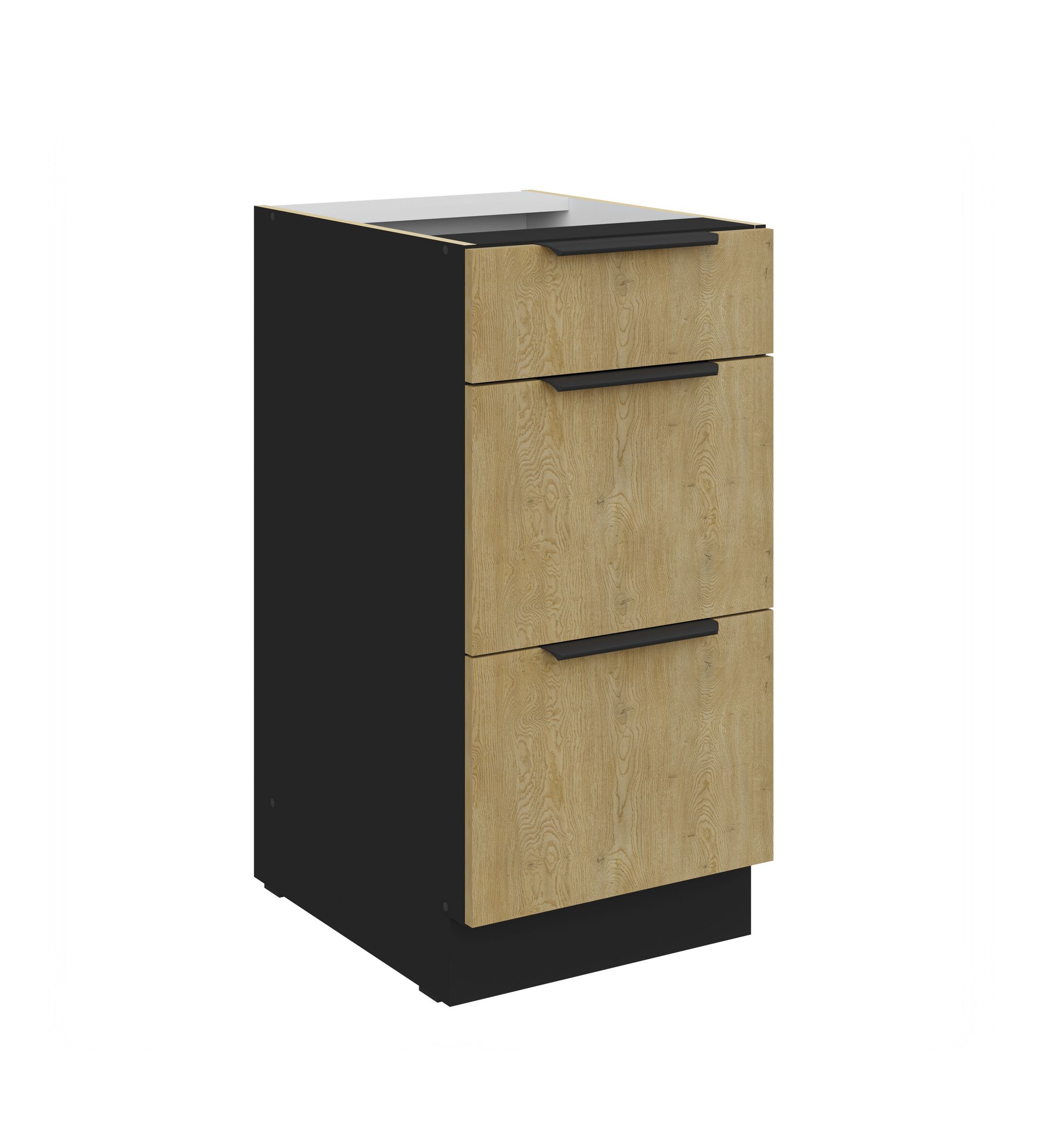 K&uuml;chen Unterschrank 40 cm CREMONA Eiche Vollauszug Soft-Close K&uuml;che K&uuml;chenzeile - Bild 1