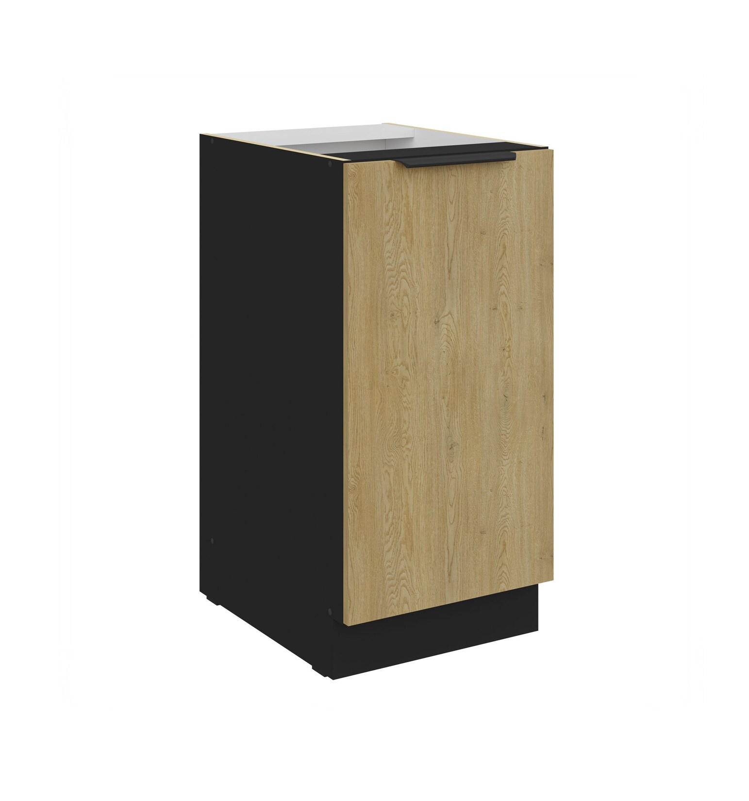 Küchen Unterschrank 40 cm CREMONA Eiche + Schwarz Küche Küchenzeile Küchenblock